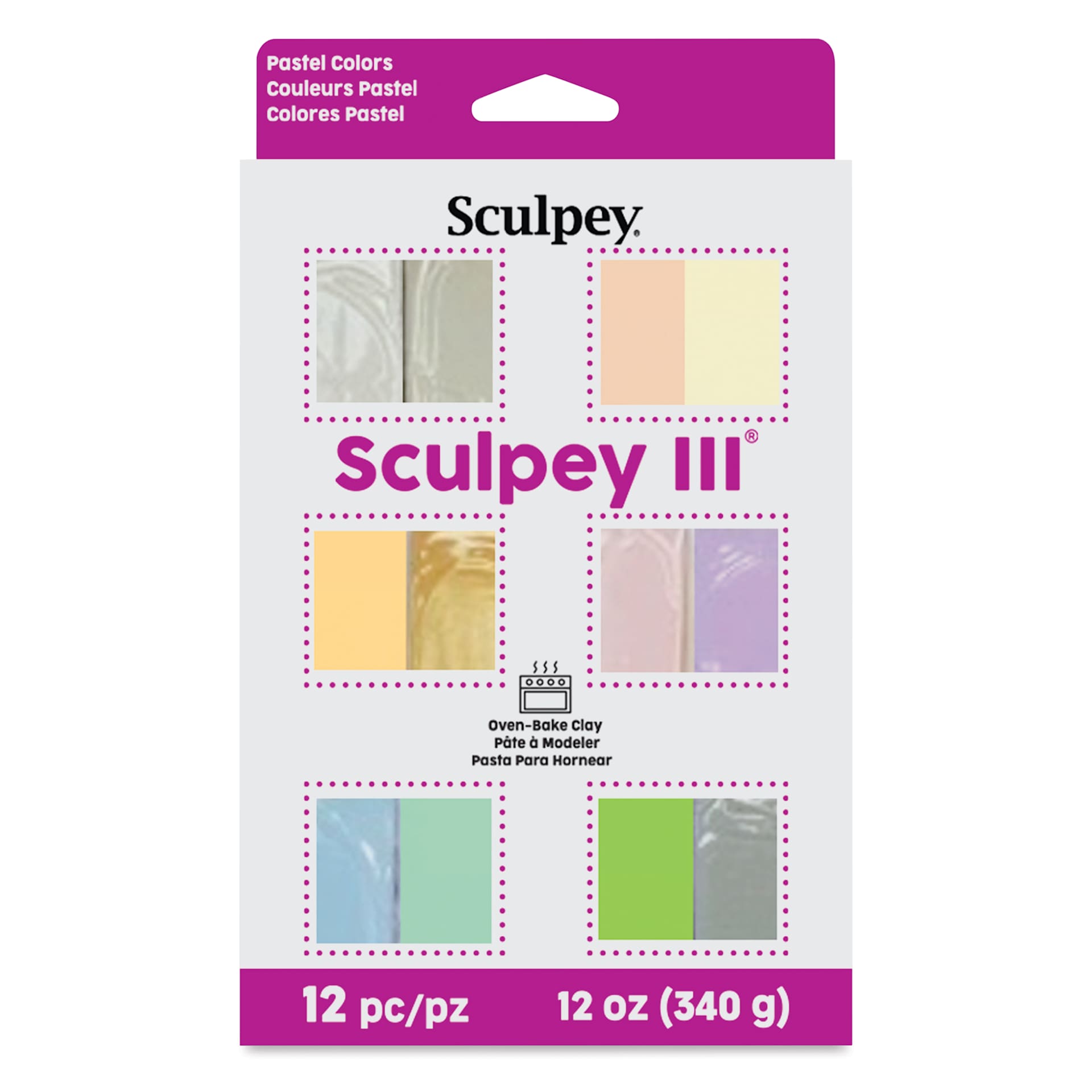 Sculpey III Set - Pearls and Pastels, Set of 12, 1 oz