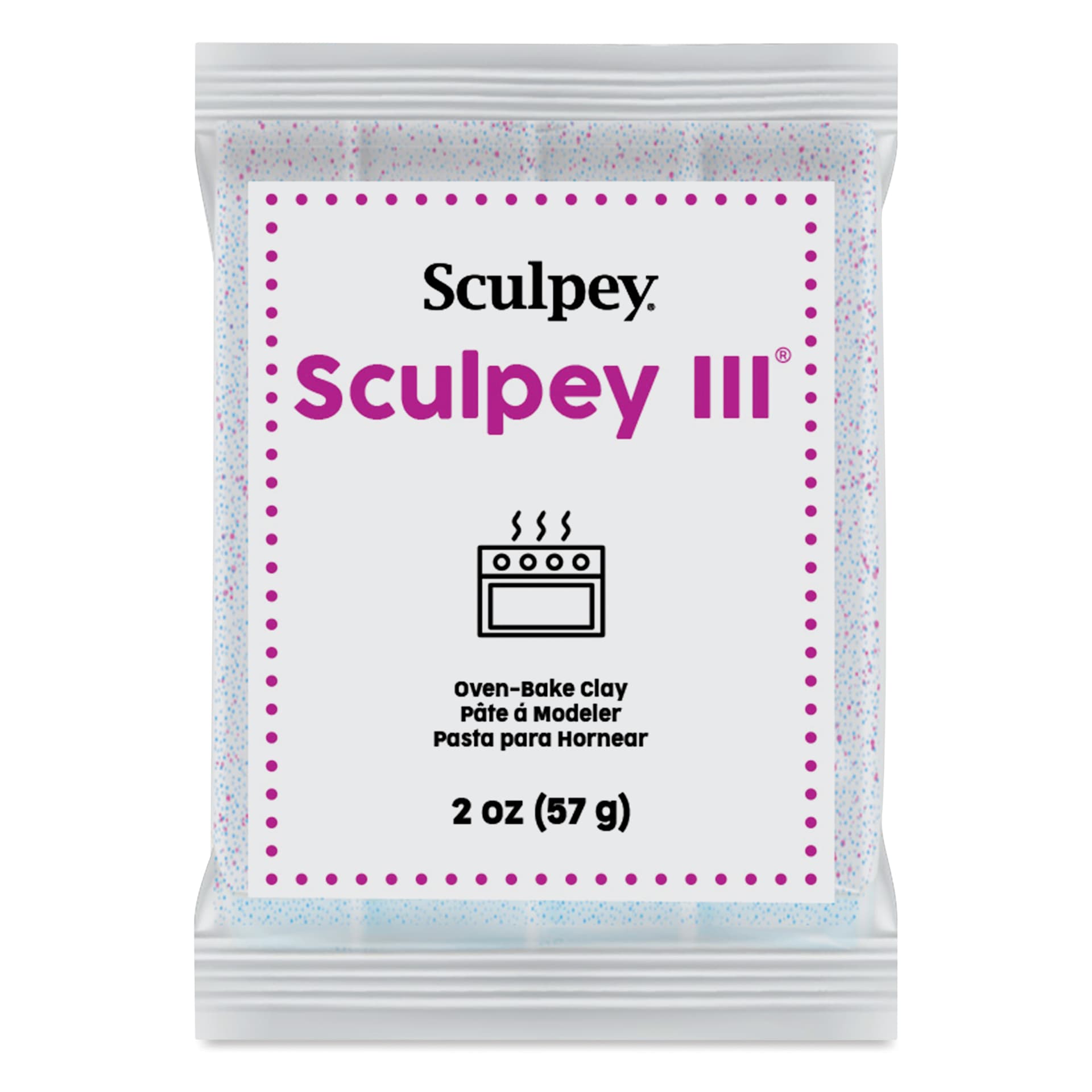 Sculpey III - White Glitter, 2 oz