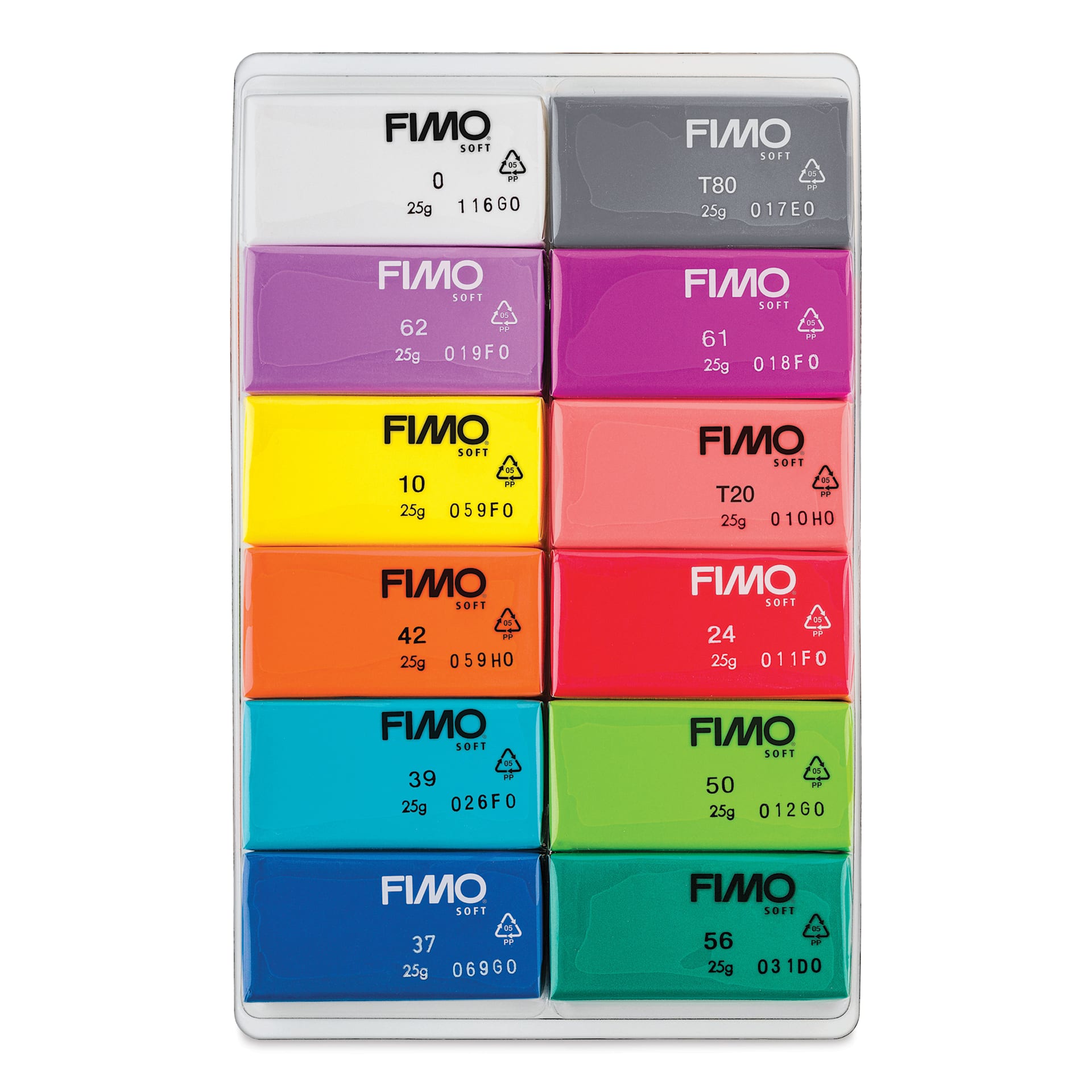 Staedtler Fimo Soft Polymer Clay - Brilliant Colors, Set of 12, contents