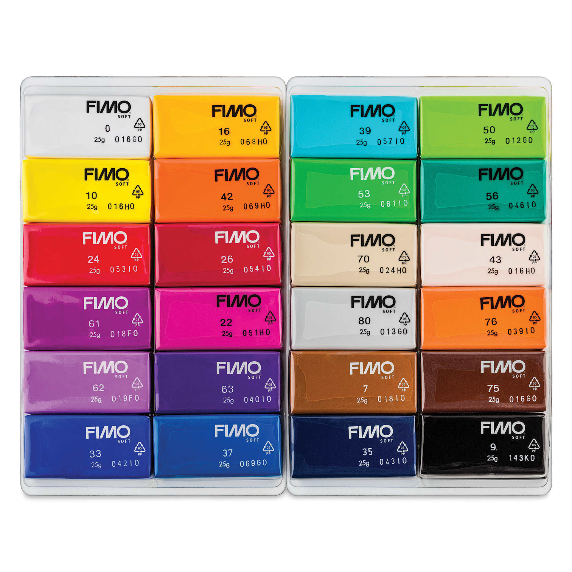 Staedtler Fimo Soft Polymer Clay - Basic Colors, Set of 24, contents