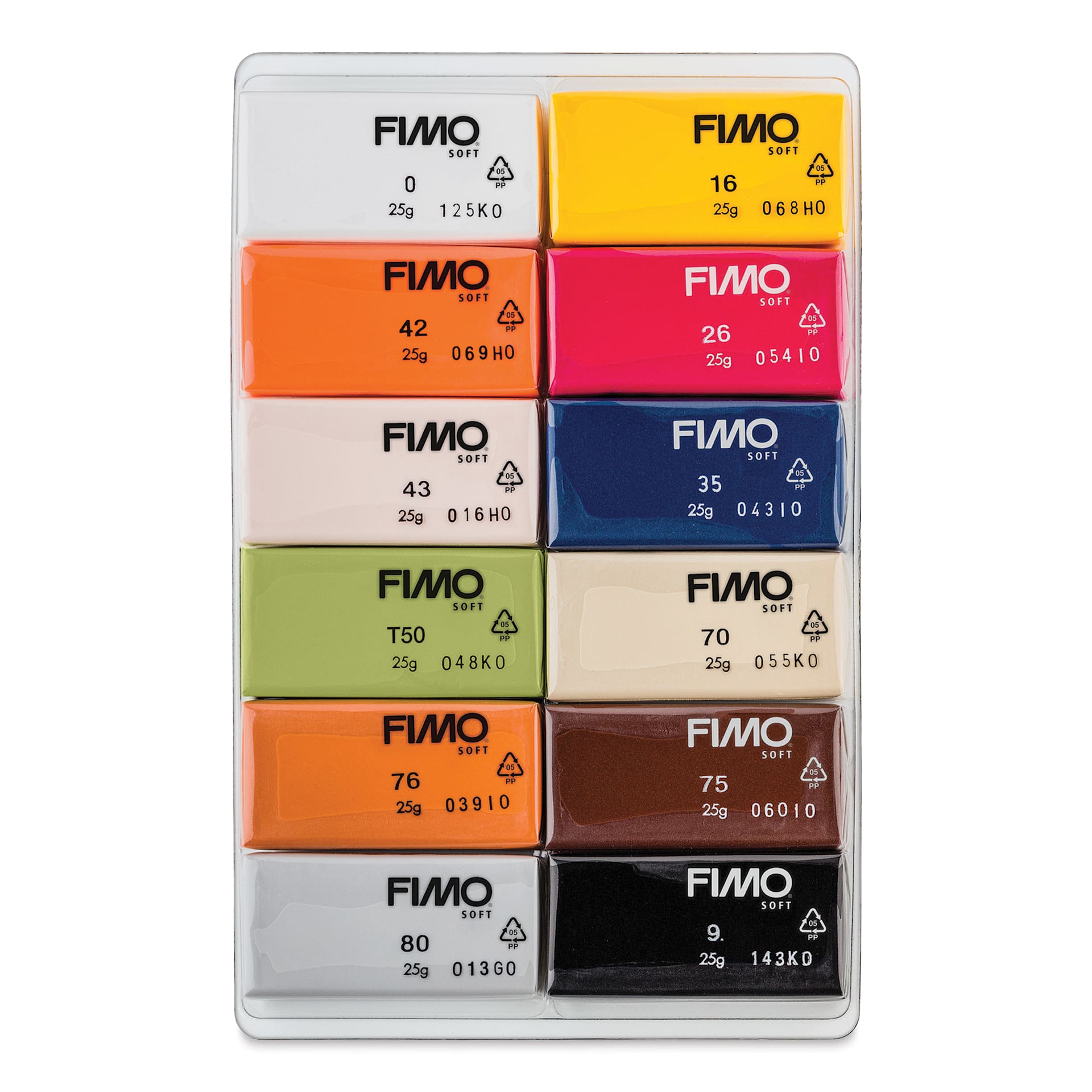 Staedtler Fimo Soft Polymer Clay - Natural Colors, Set of 12, contents