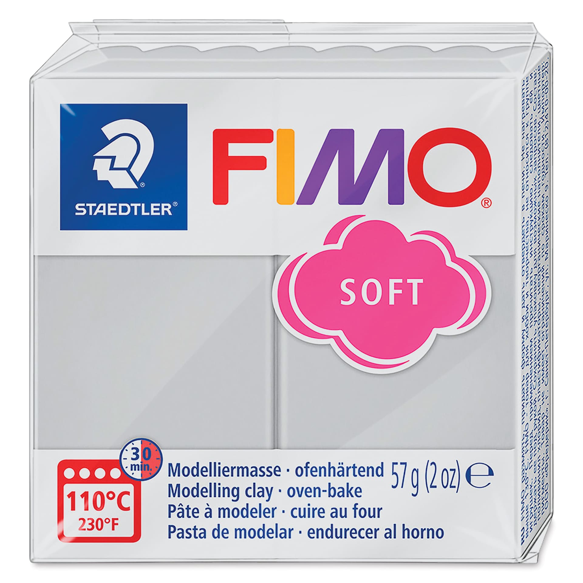 Staedtler Fimo Soft Polymer Clay - 2 oz, Dolphin Gray, packaging