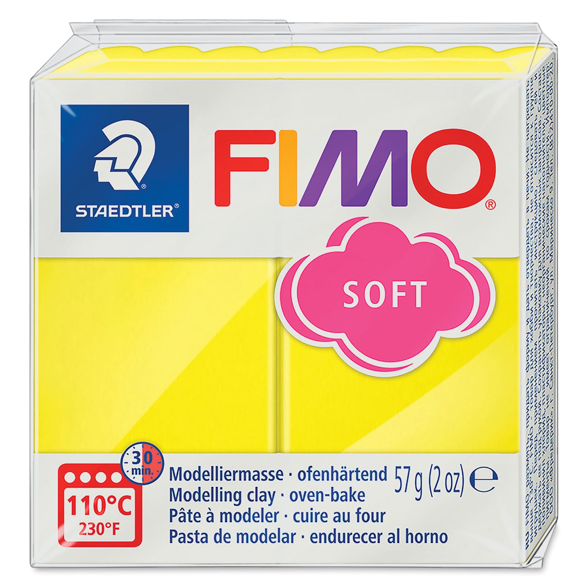 Staedtler Fimo Soft Polymer Clay - 2 oz, Lemon, packaging