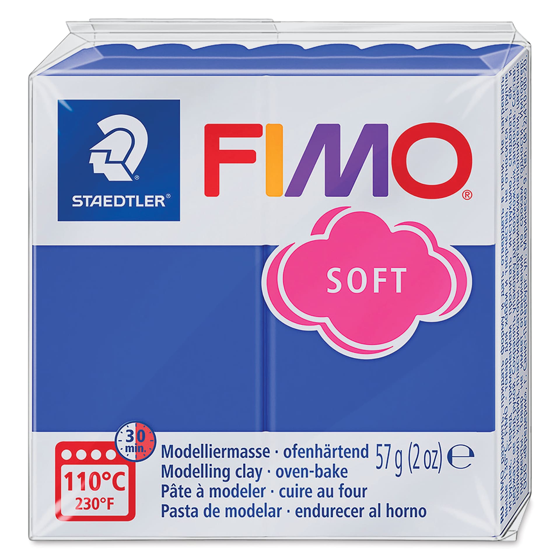 Staedtler Fimo Soft Polymer Clay - 2 oz, Brilliant Blue, packaging