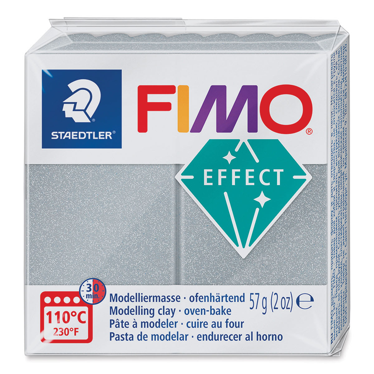 Staedtler Fimo Metallic Effect Polymer Clay - 2 oz, Metallic Silver - front of packaging