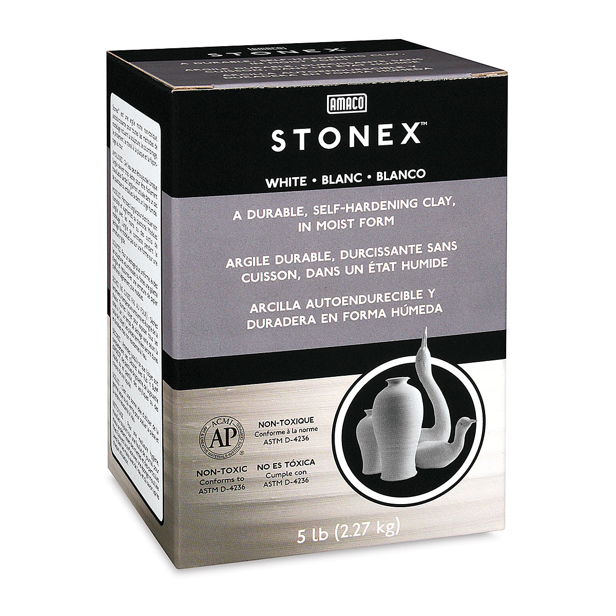 Amaco Stonex White Clay - 5 lb - front of packaging