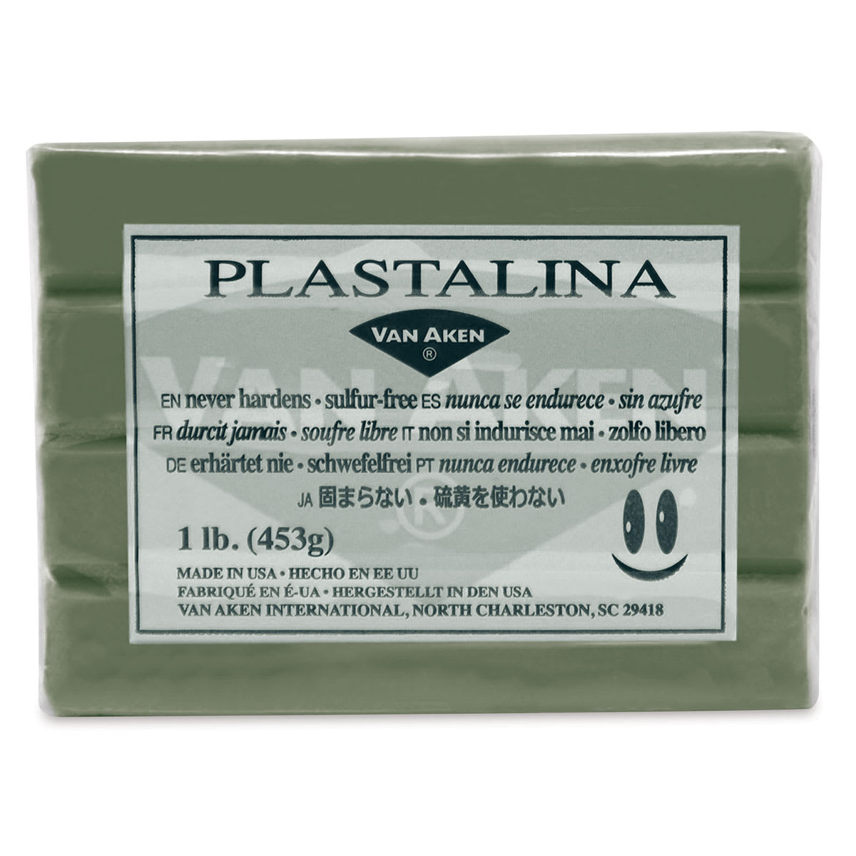 Van Aken Plastalina Modeling Clay - 1 lb, Gray Green
