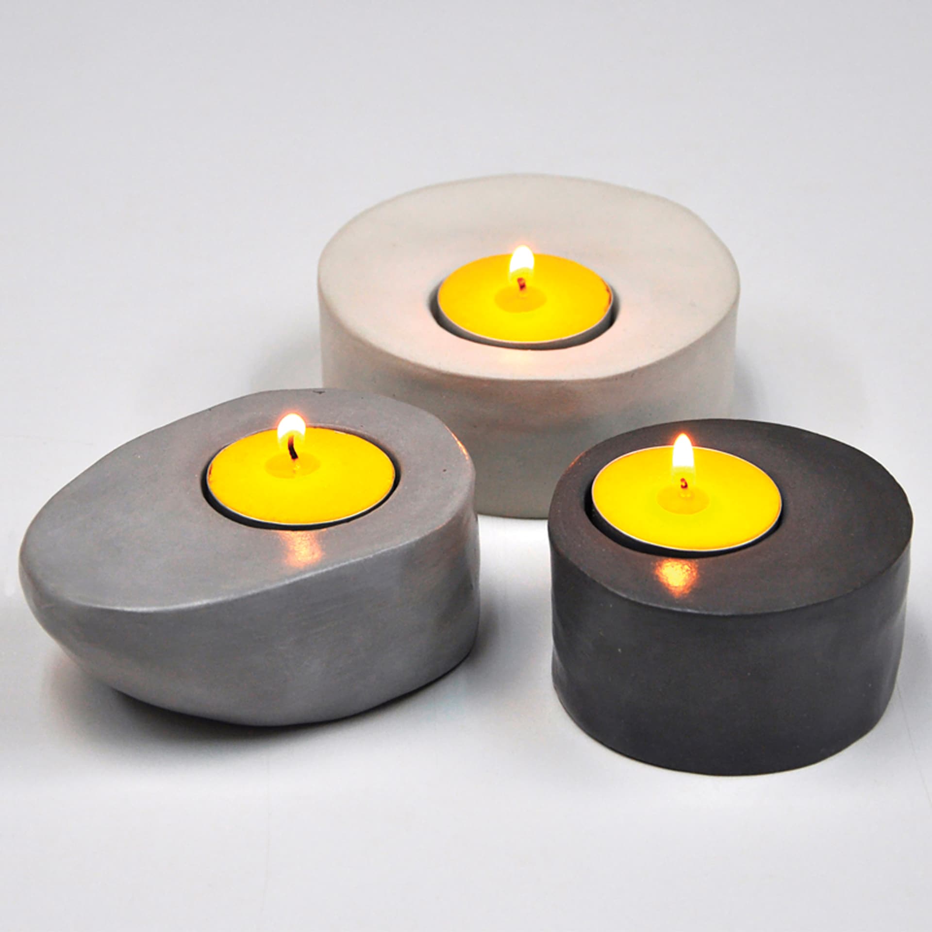 Sio-2 Plus Clay - Black - finished candle holder examples
