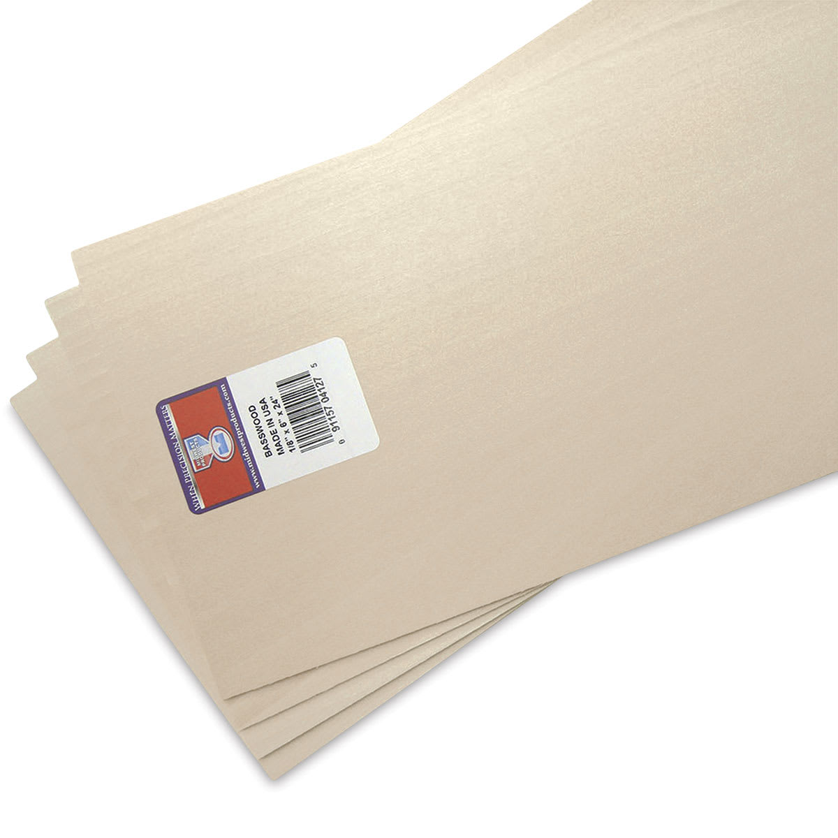 Midwest Products Genuine Basswood Sheets - Ten 6" x 24" sheets in stack
