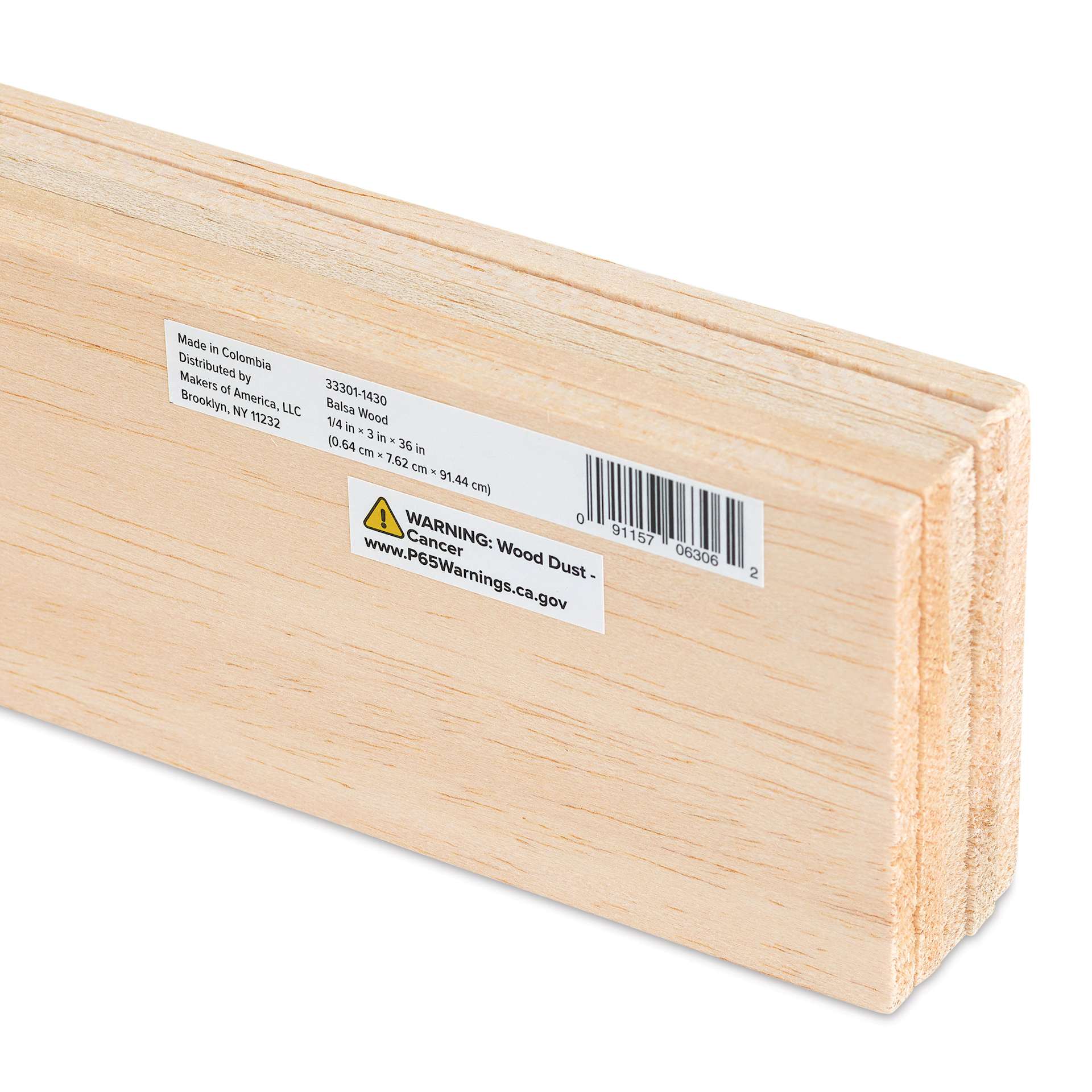 Midwest Products Balsa Wood Sheets - 5 Pieces, 1/4" x 3" x 36" (side view to show size)