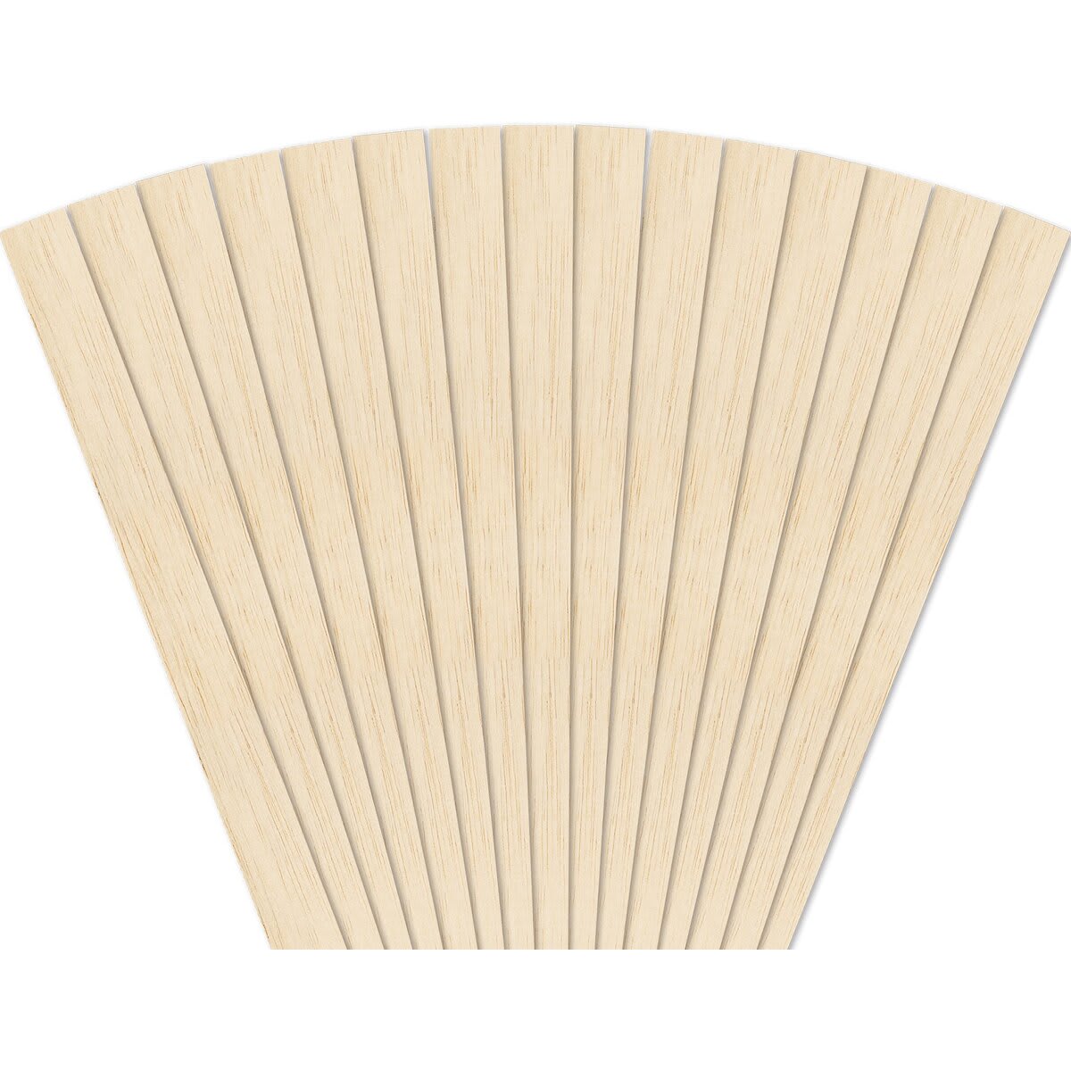 Midwest Products Balsa Wood Strips - 15 Pieces, 1/8" x 1/2" x 36" (out of packaging, fanned)