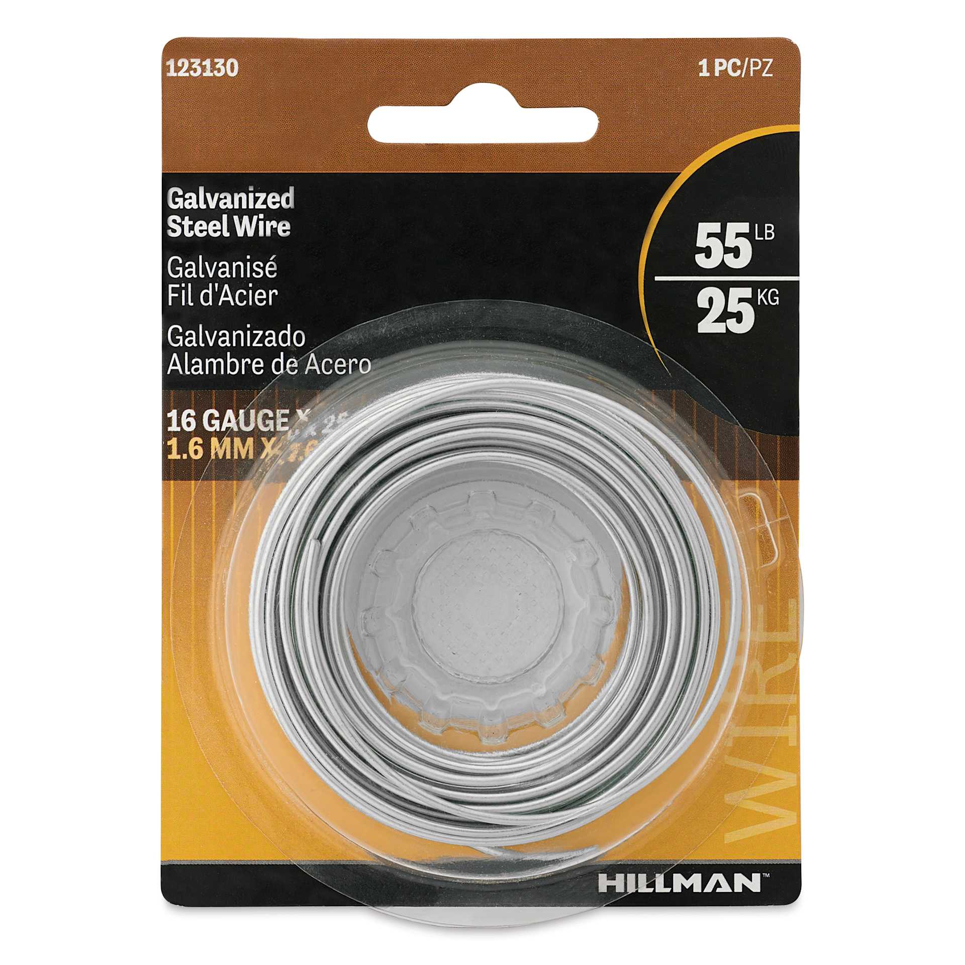 Hillman Galvanized Steel Wire - 16 Gauge, 25 feet front of packaging