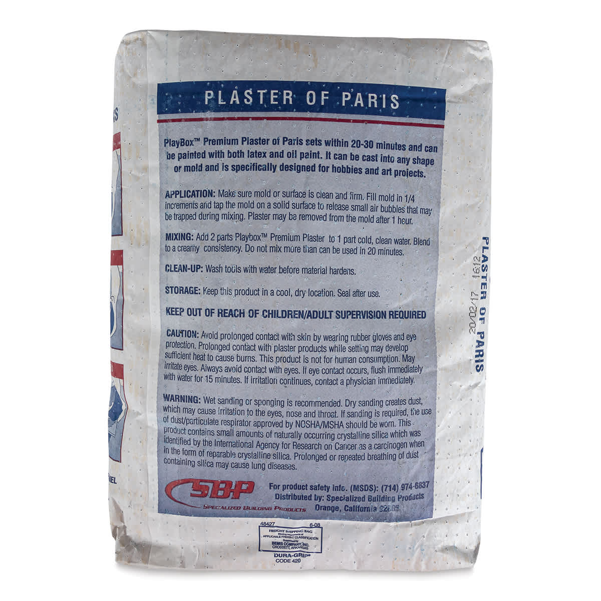 Playbox Plaster of Paris - Bag, 25 lb - back