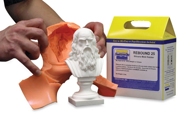 Smooth-on Rebound 25 Silicone Rubber, Two 16-Oz Jar Pkg, View with sculpture