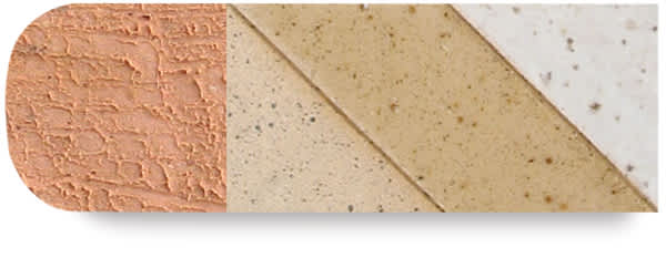 Amaco No. 480 Speckled Stoneware Clay - shown with Greenware, Bisque, Clear, and White Glazes