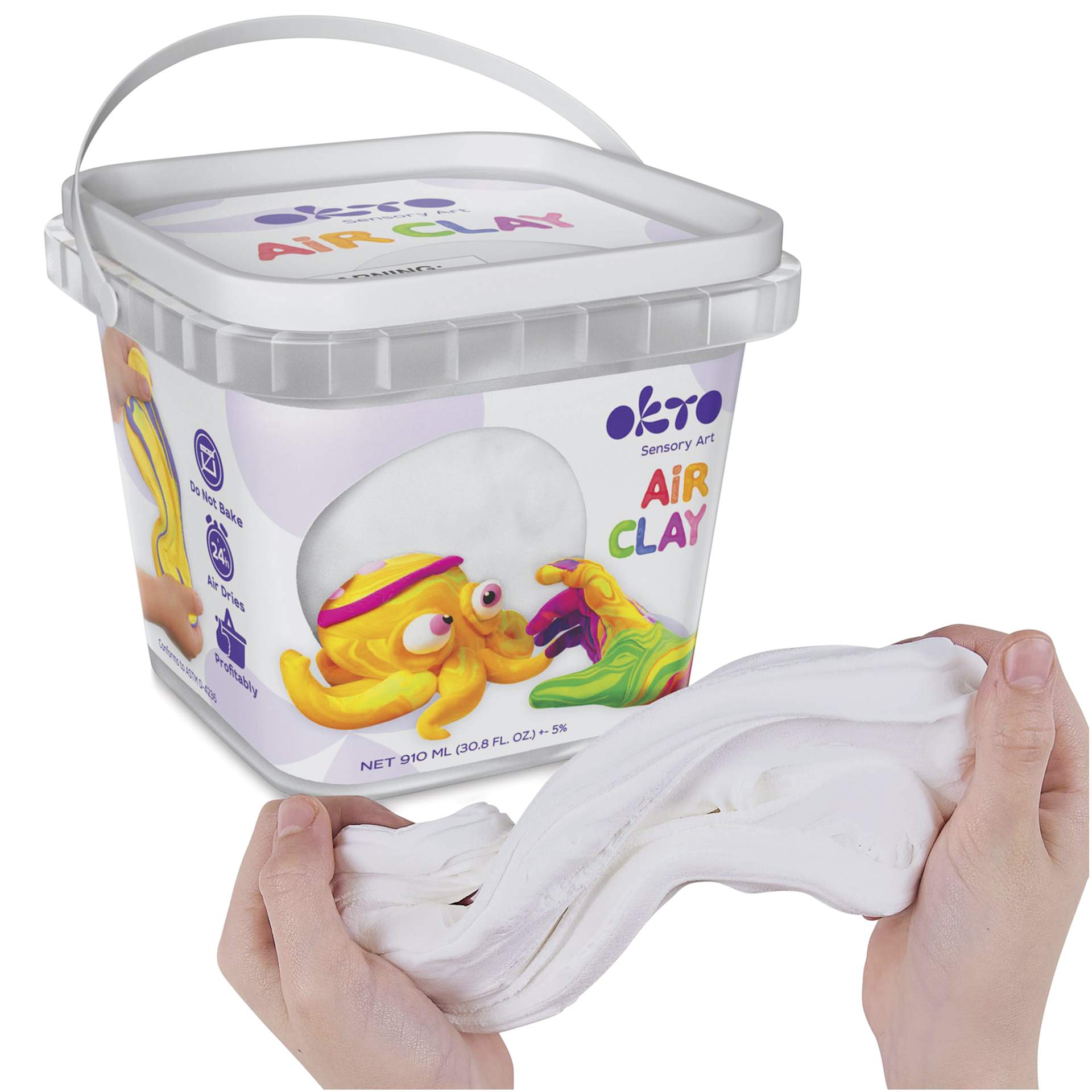 OKTO Sensory Art Air Clay Bucket - White