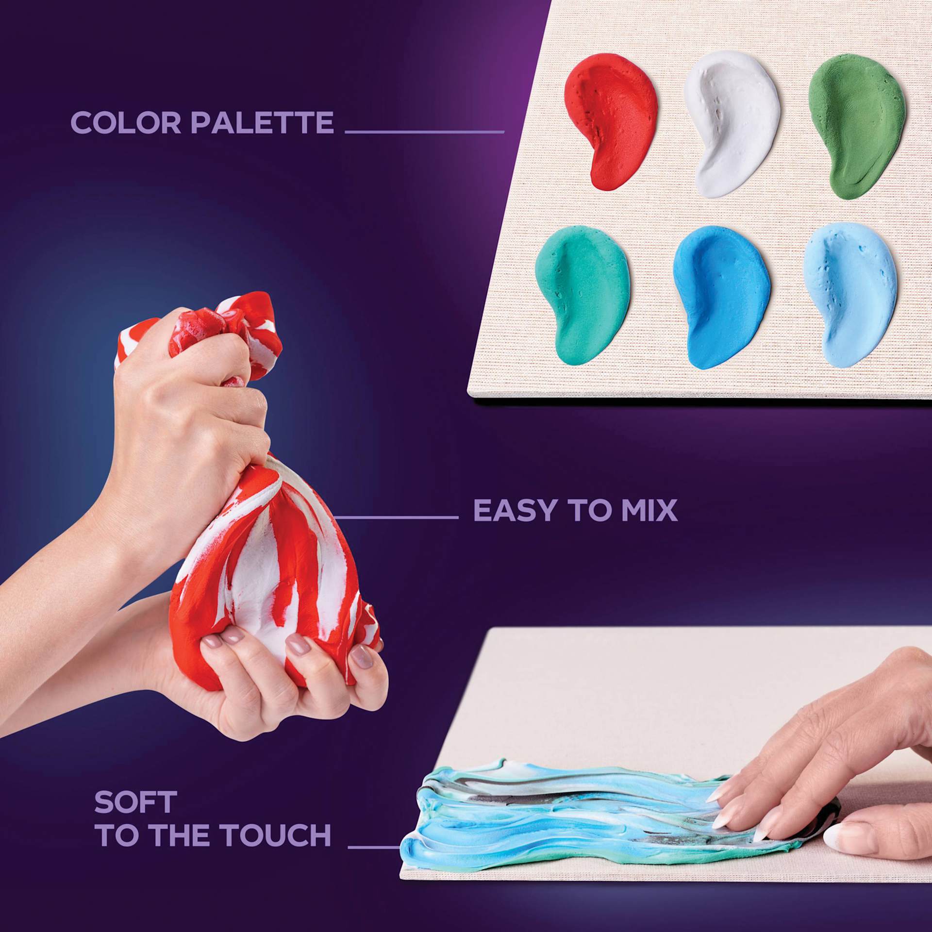 Okto Sensory Art DIY 3D Clay Painting Kit - Koi Fish - features