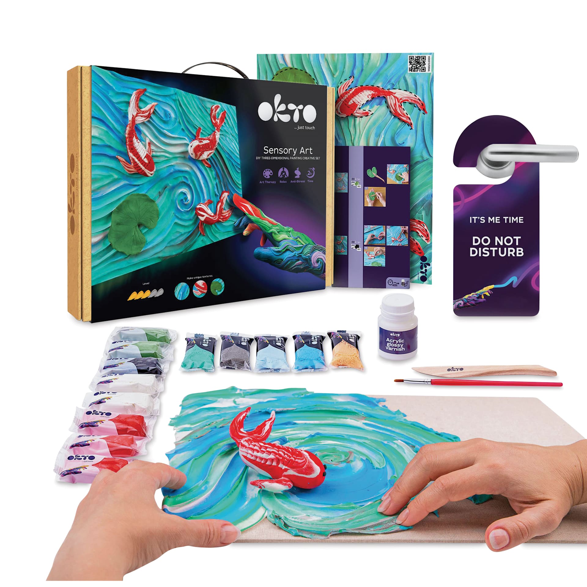 Okto Sensory Art DIY 3D Clay Painting Kit - Koi Fish