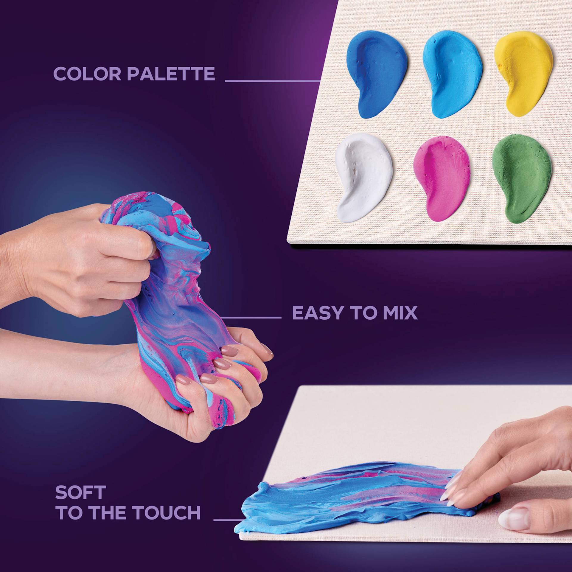 Okto Sensory Art DIY 3D Clay Painting Kit - Water Lilies - features