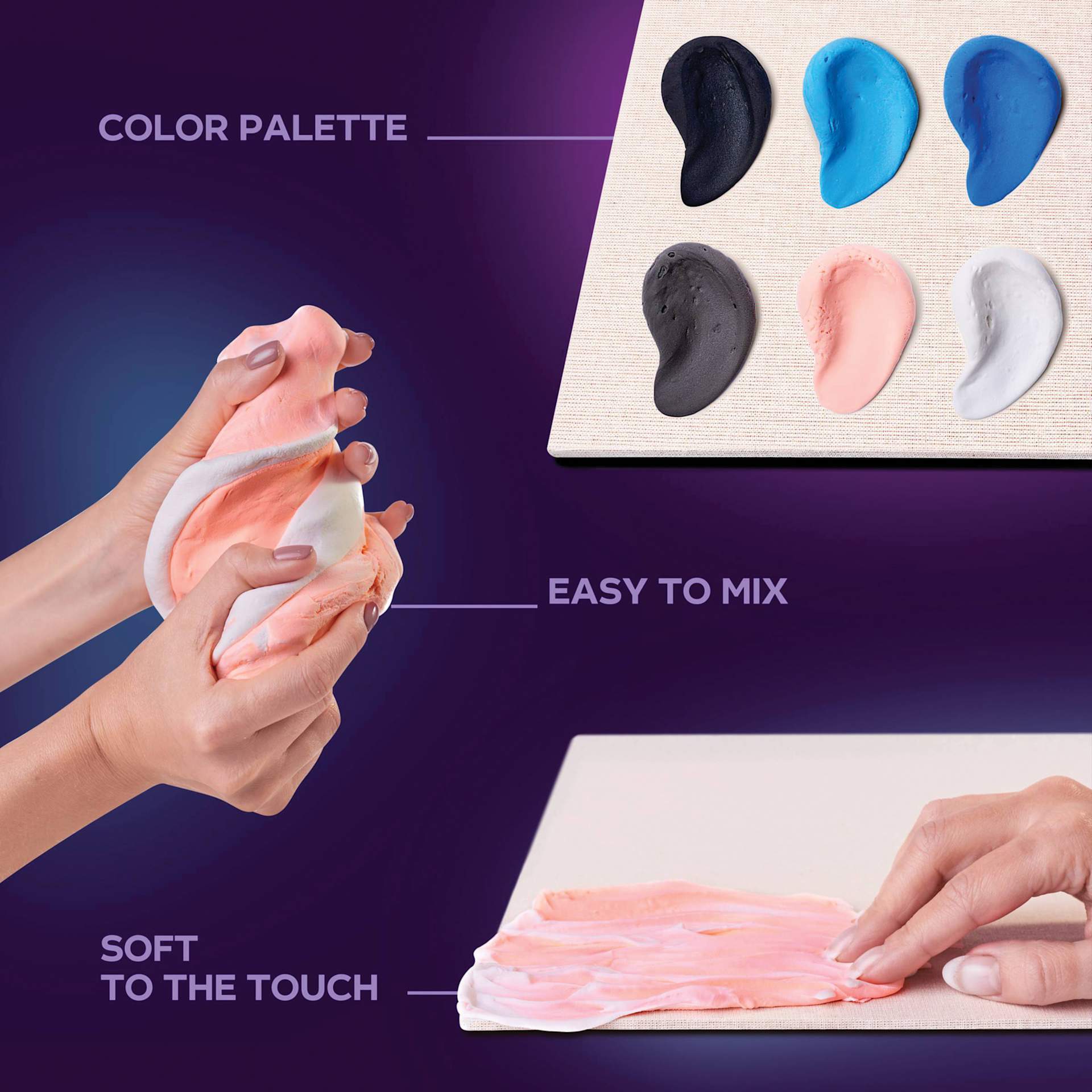 Okto Sensory Art DIY 3D Clay Painting Kit - Great Waves - features