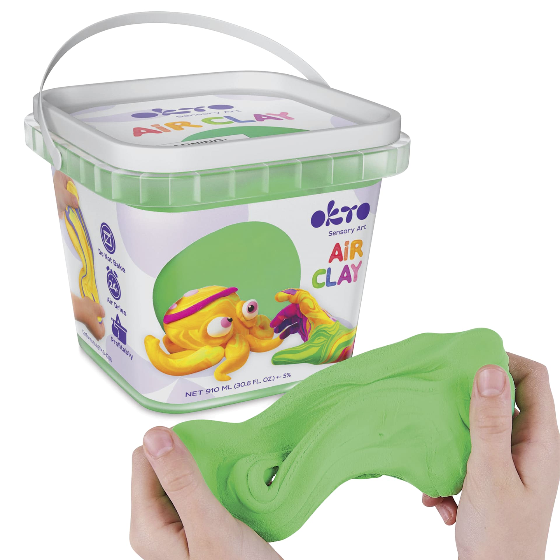 OKTO Sensory Art Air Clay Bucket - Green