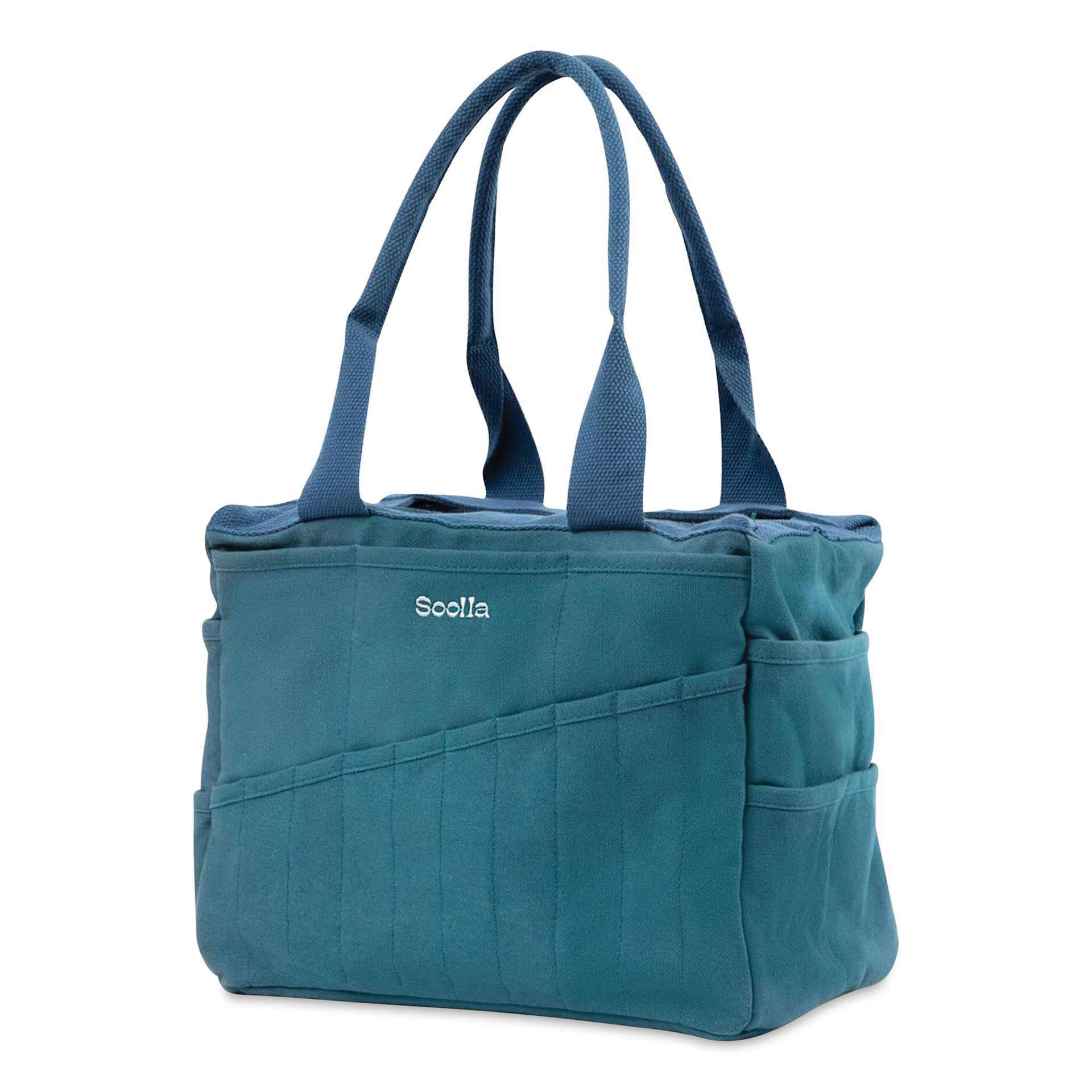 Soolla Studio Art Supply & Pottery Tool Bag - Aquamarine - angled view