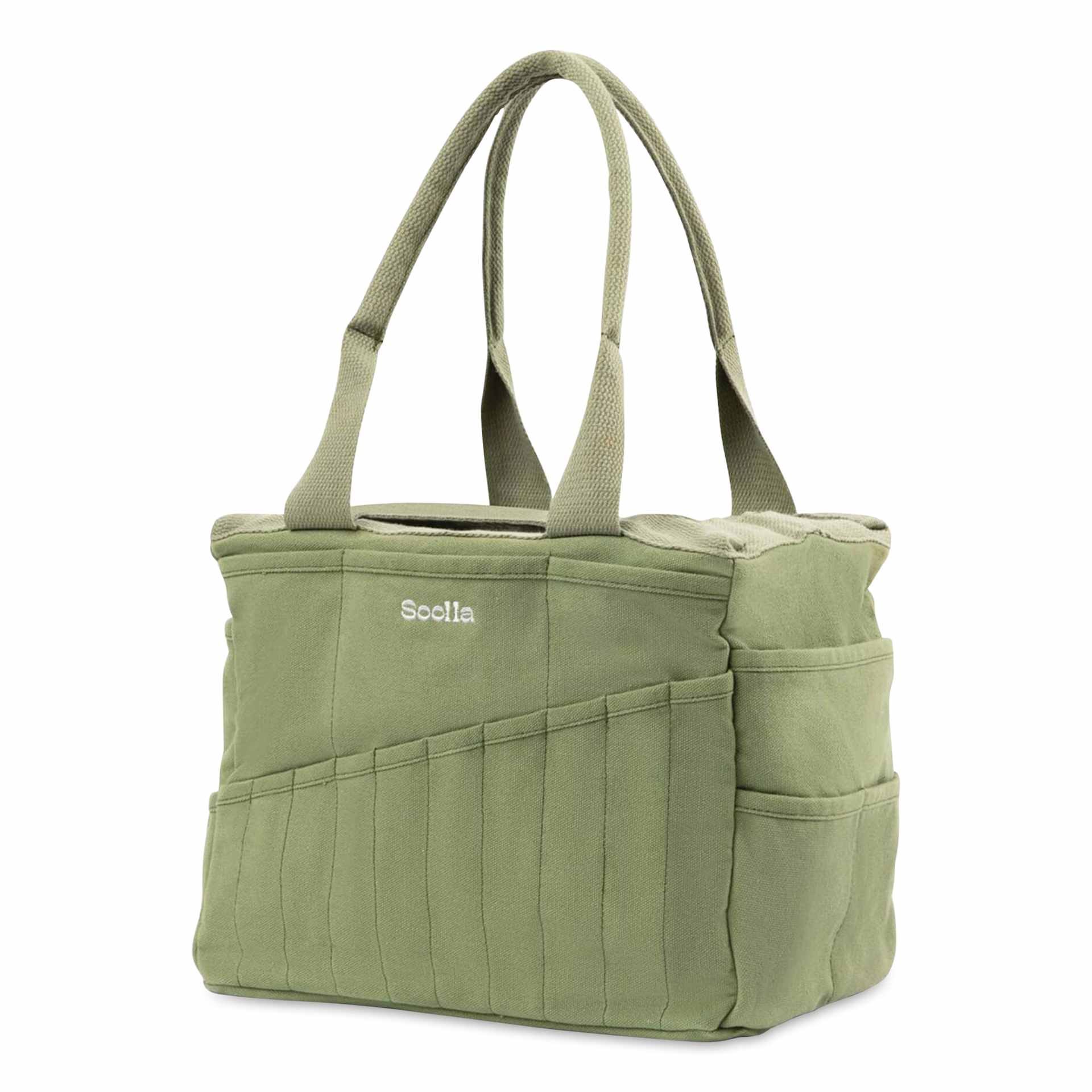 Soolla Studio Art Supply & Pottery Tool Bag - Ganja Green - angled view