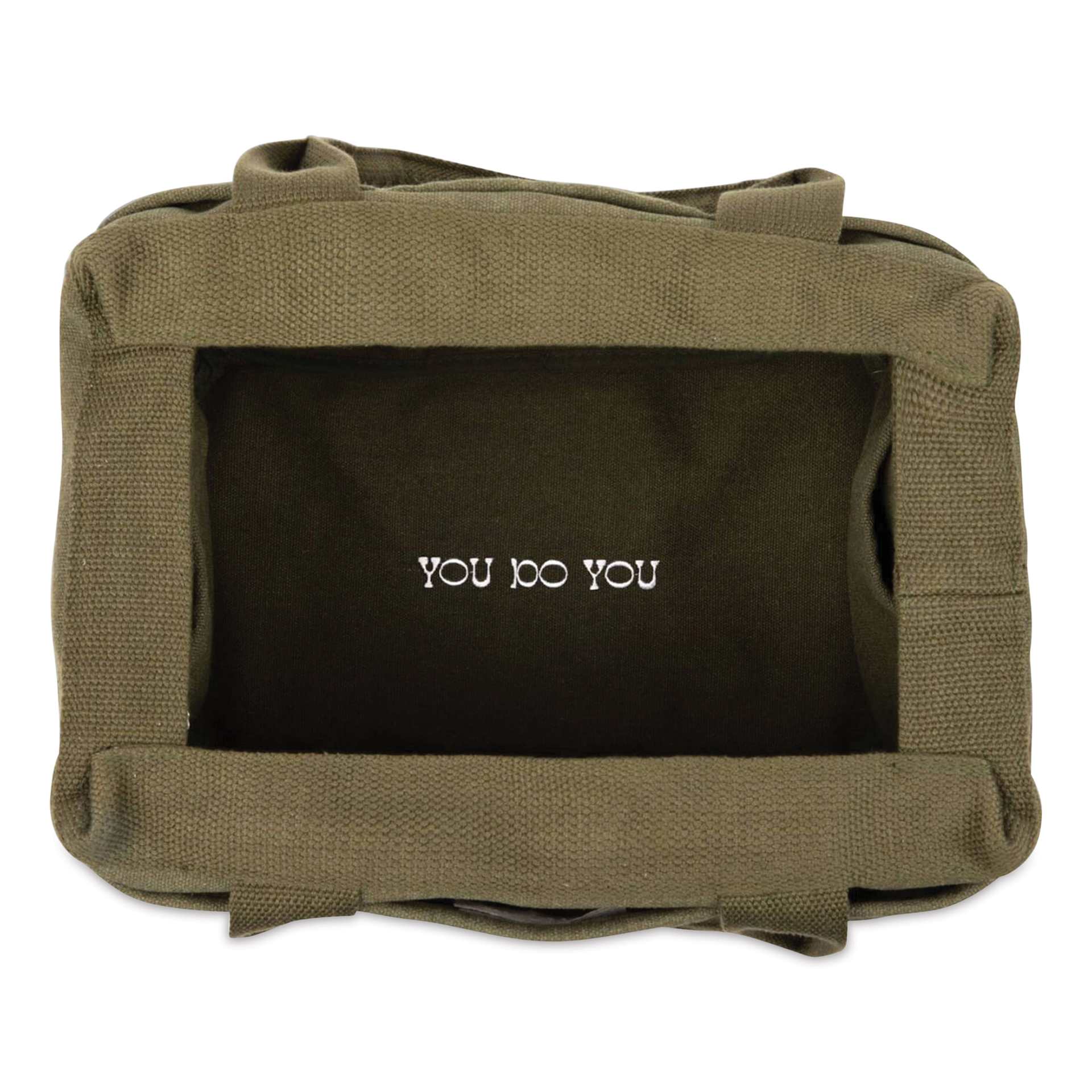 Soolla Studio Art Supply & Pottery Tool Bag - Deep Forest Green - top view of open bag