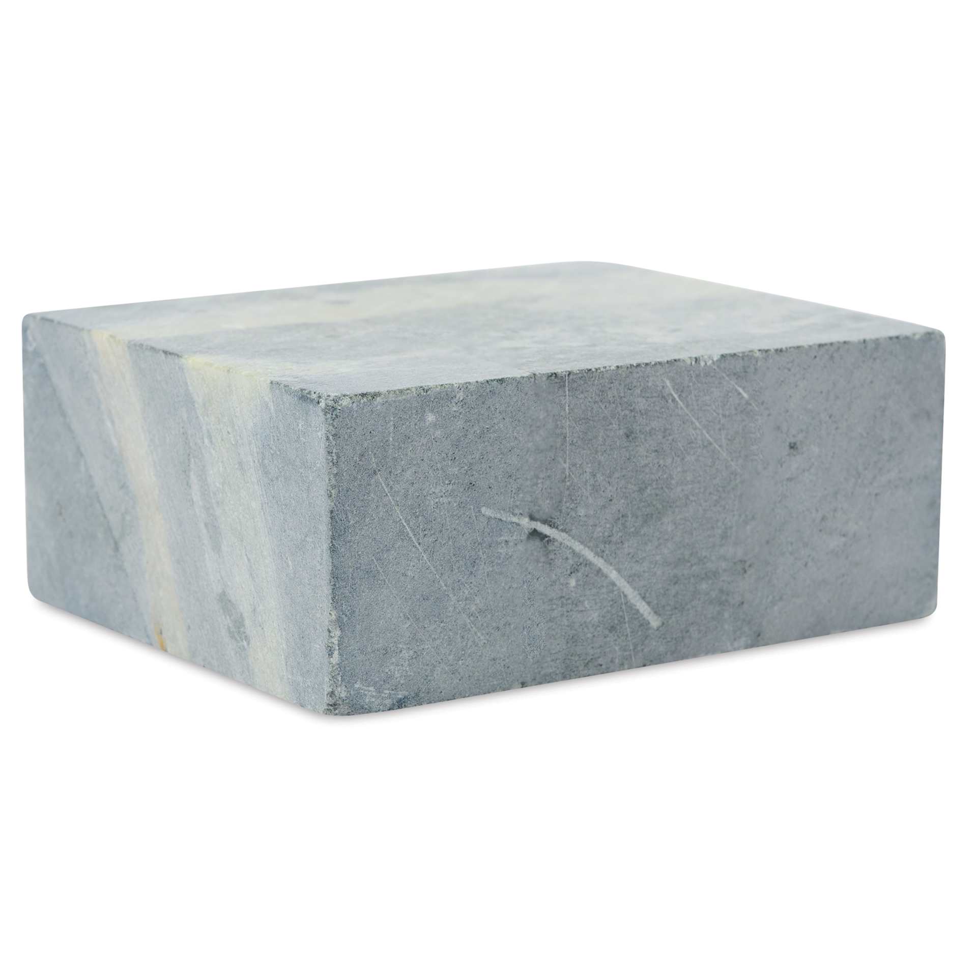 Gian Carlo Stoneworks Green Indian Soapstone Block - 2 lb, 3-1/2" x 3" x 1-1/2", horizontal