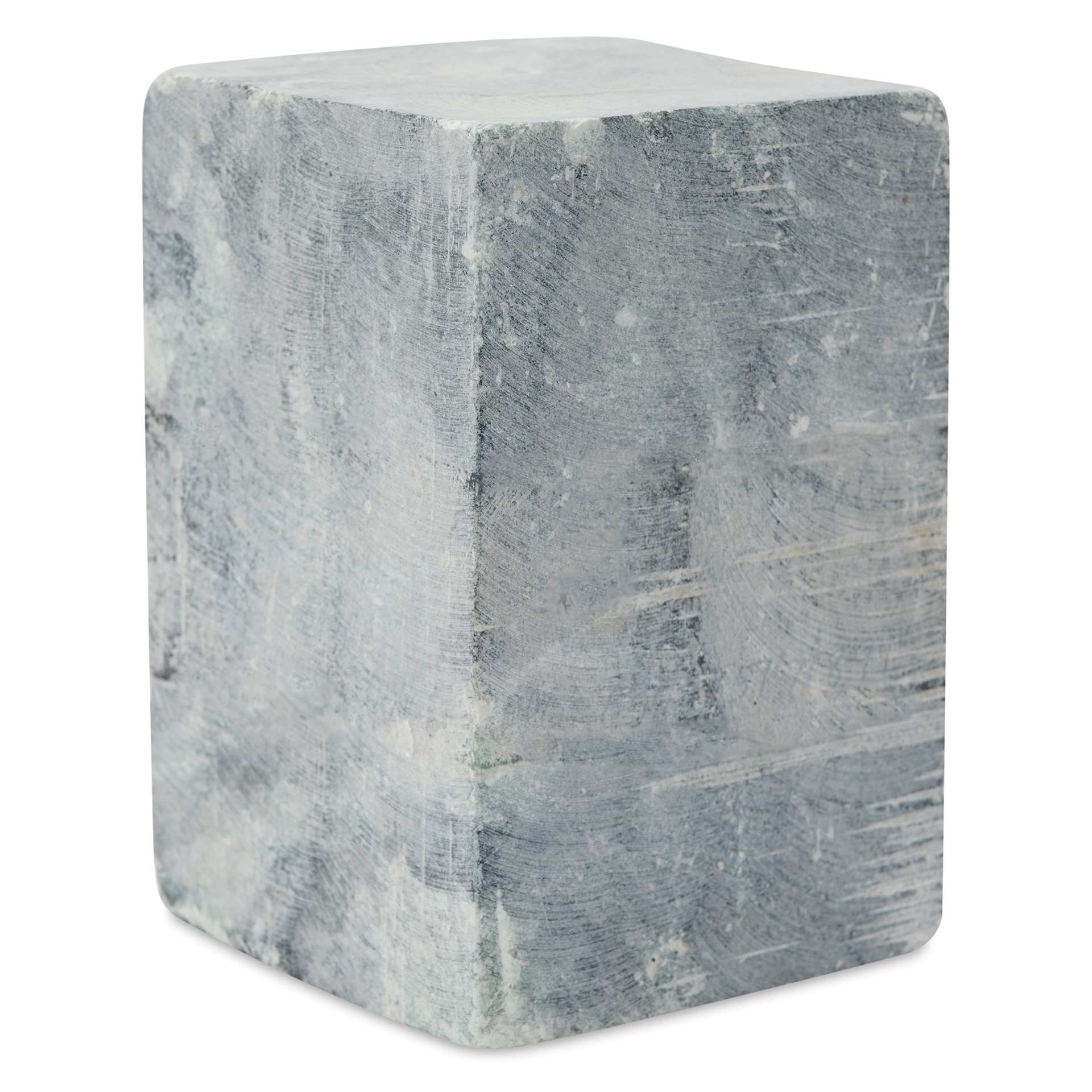 Gian Carlo Stoneworks Green Indian Soapstone Block - 4 lb, 4-1/2" x 3" x 3", unpolished, vertical