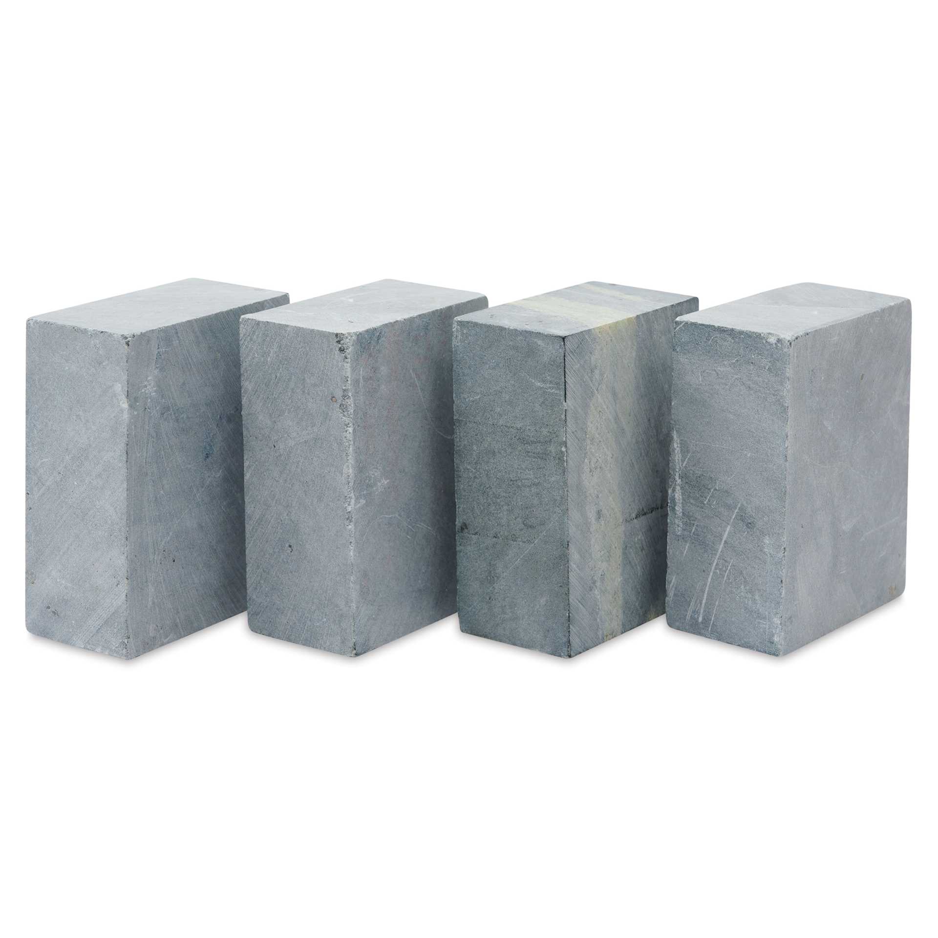 Gian Carlo Stoneworks Green Indian Soapstone Block - 2 lb, 3-1/2" x 3" x 1-1/2", Pkg of 4, vertical
