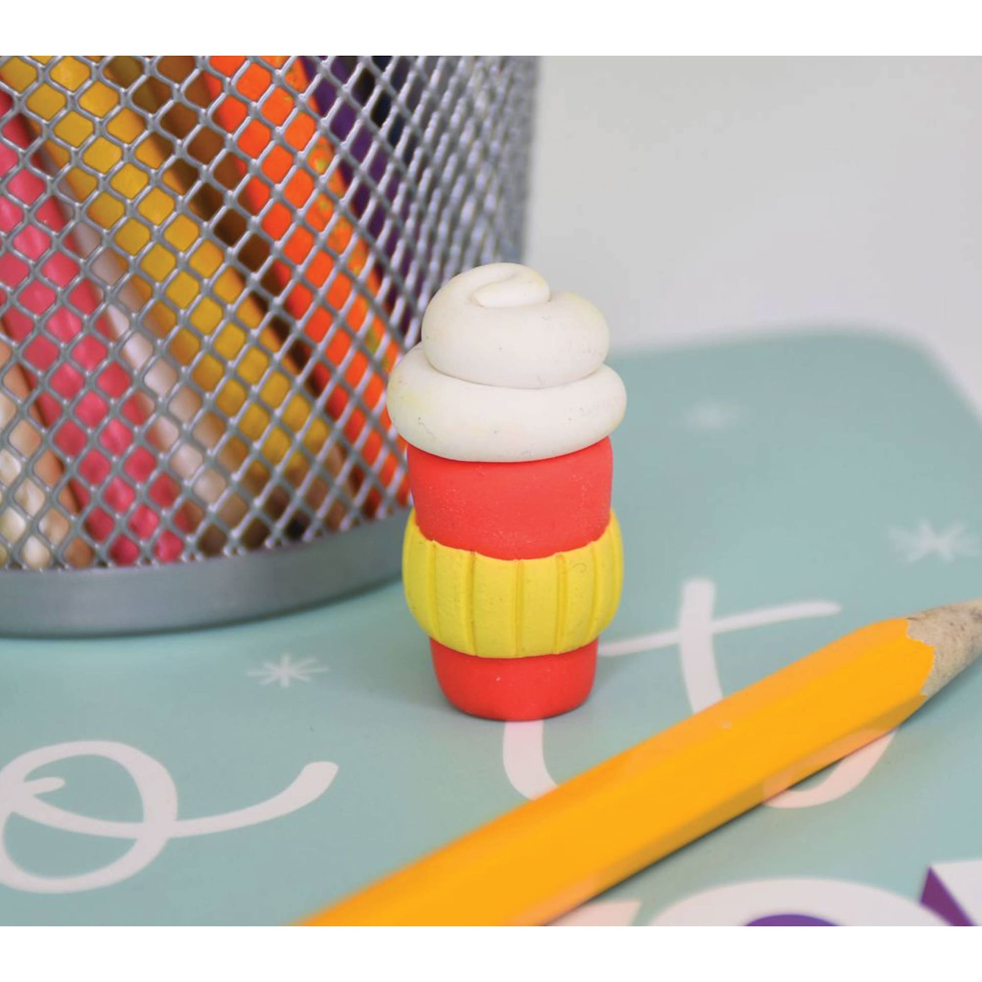 Sculpey Bake Shop Eraser Clay - Set of 6, 1 oz, Assorted finished coffee cup eraser example