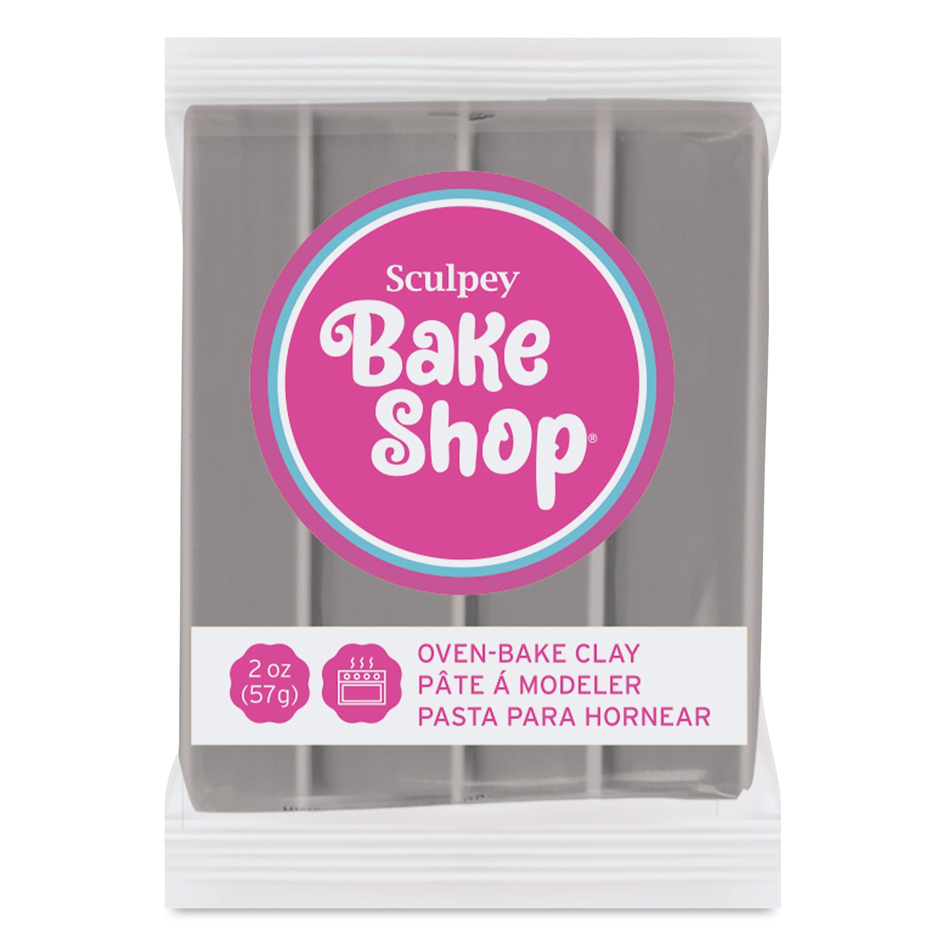 Sculpey Bake Shop Oven-Bake Clay - Gray, 2 oz front of packaging