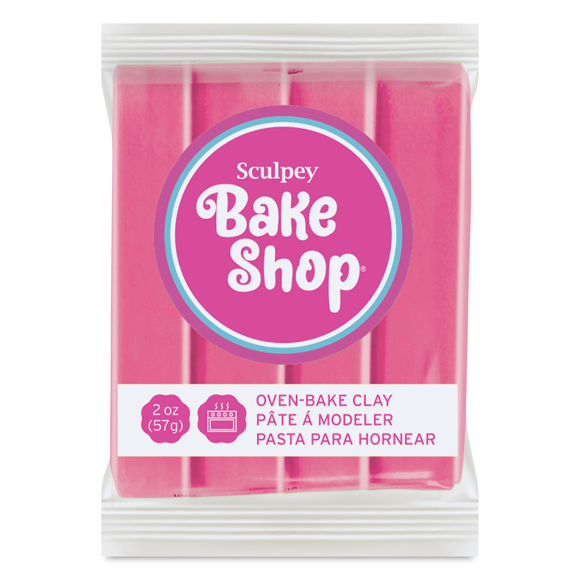 Sculpey Bake Shop Oven-Bake Clay - Hot Pink, 2 oz front of packaging