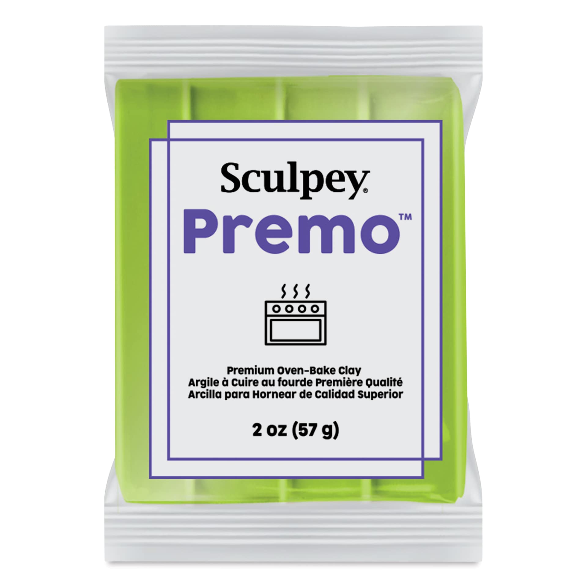 Sculpey Premo Accent Clay, Bright Green Pearl, 2 oz