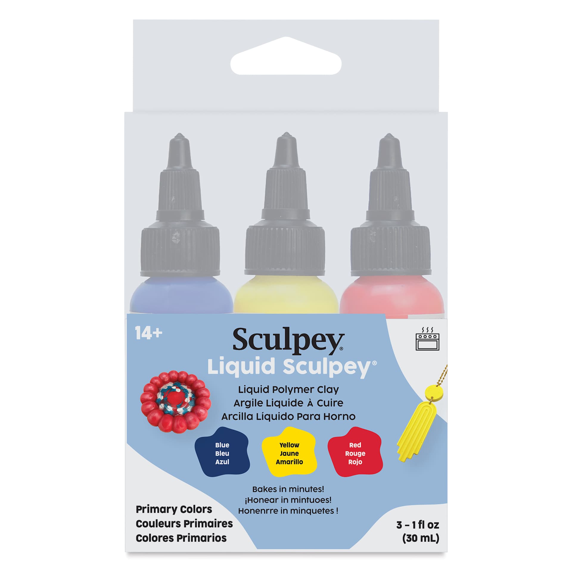 Liquid Sculpey Multi-Pack - Primary Colors Multi-Pack, Set of 3 front of packaging
