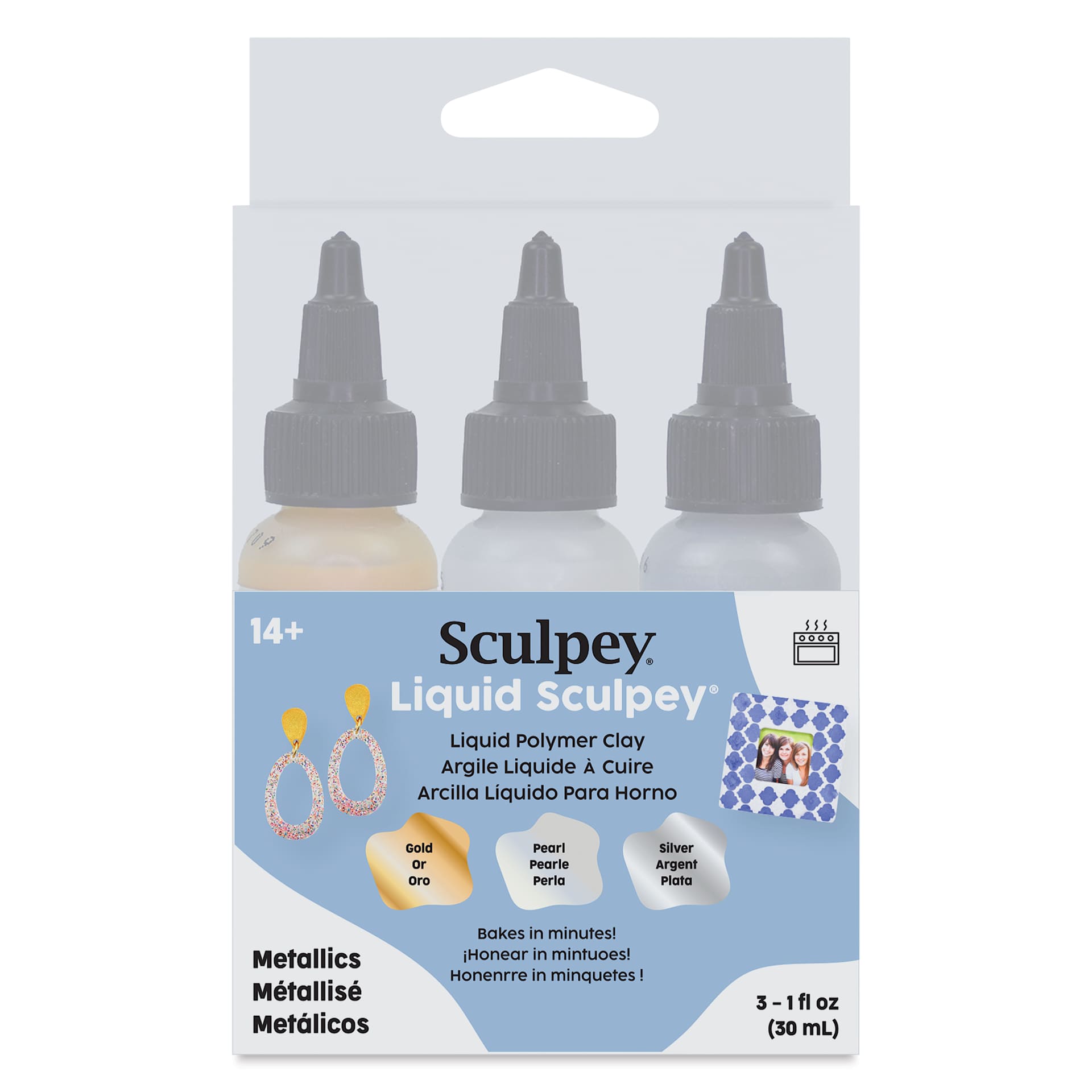 Liquid Sculpey Multi-Pack - Metallic Colors Multi-Pack, Set of 3 front of packaging