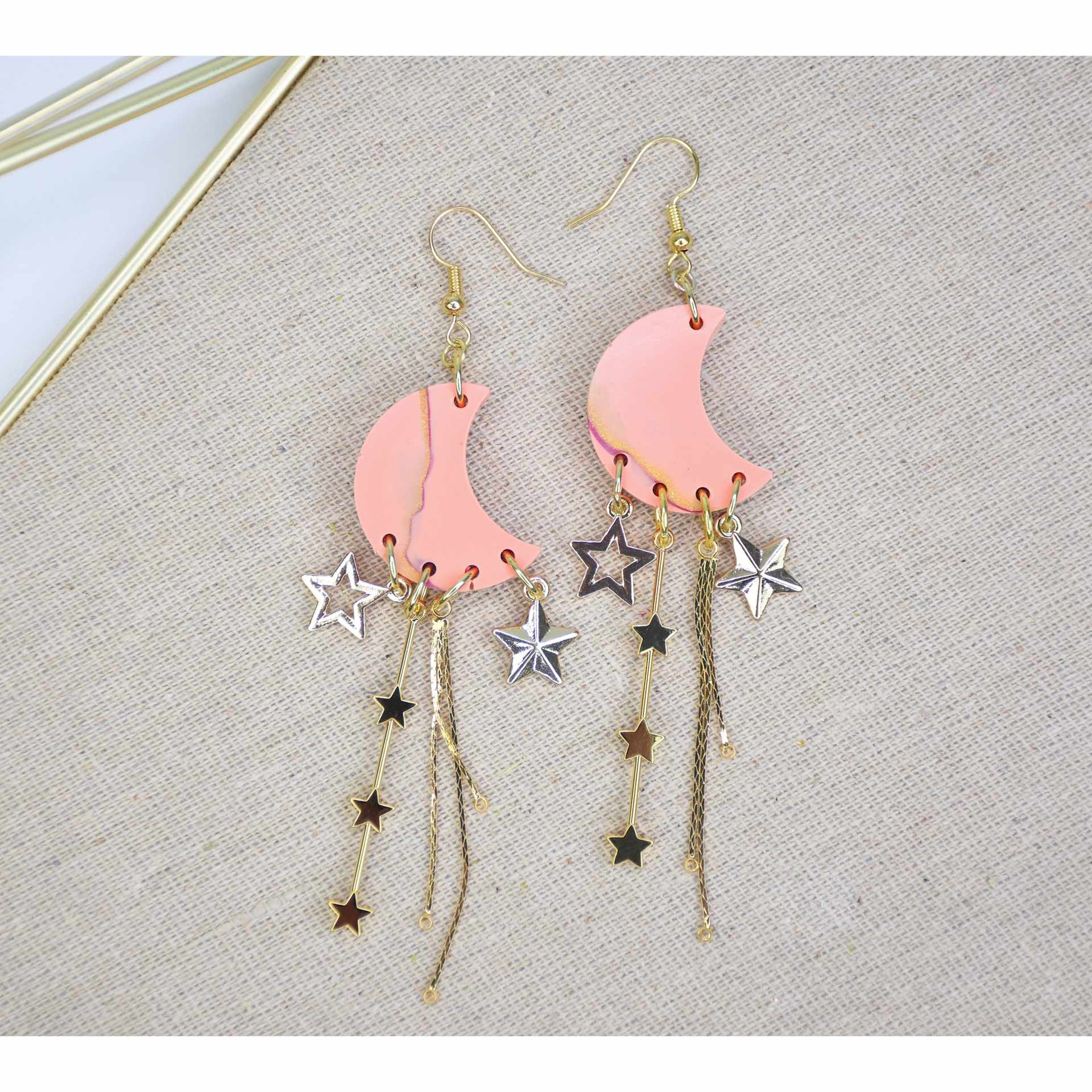 Liquid Sculpey - Light Orange, 1 oz - finished earrings example