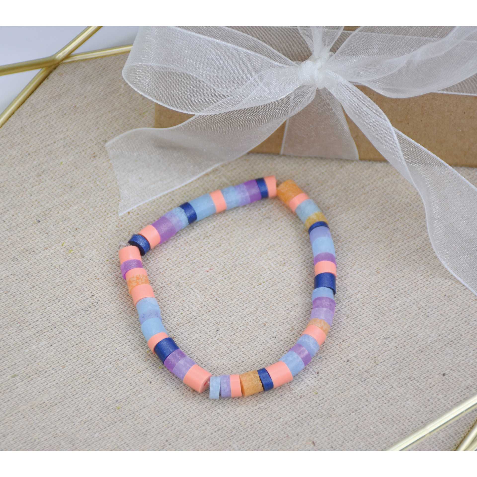 Liquid Sculpey - Light Orange, 1 oz - finished bracelet example