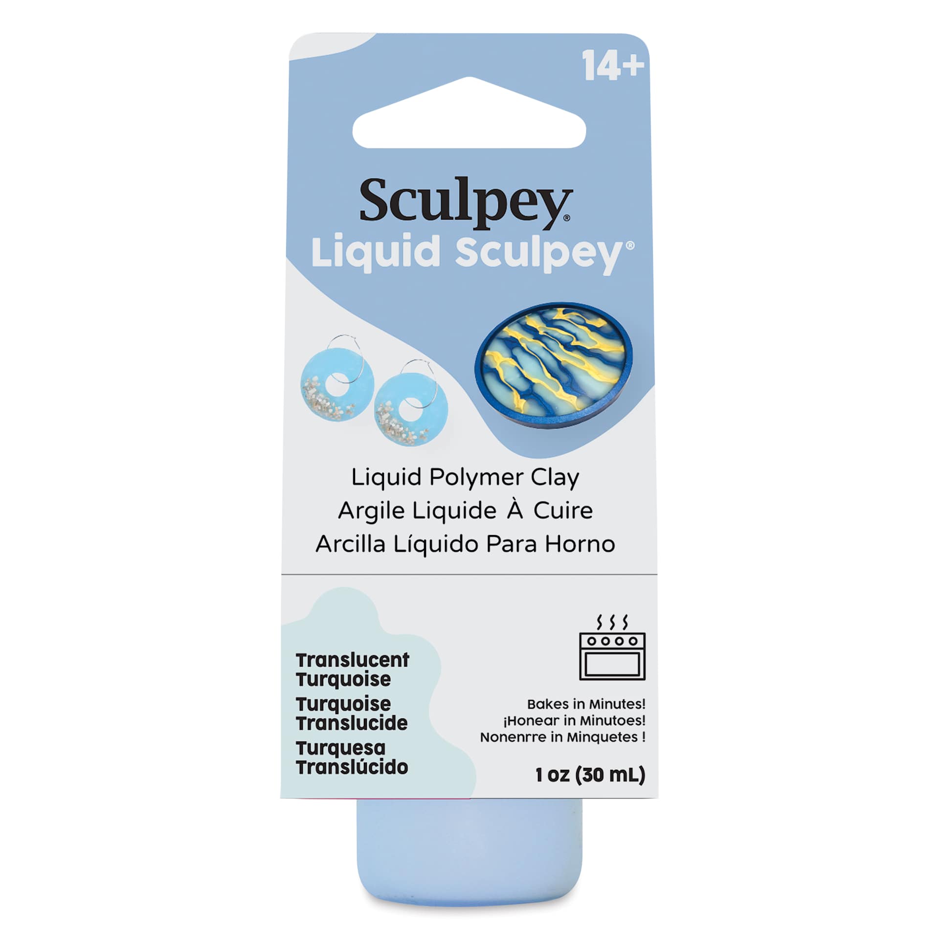 Liquid Sculpey - Transparent Turquoise, 1 oz front of packaging