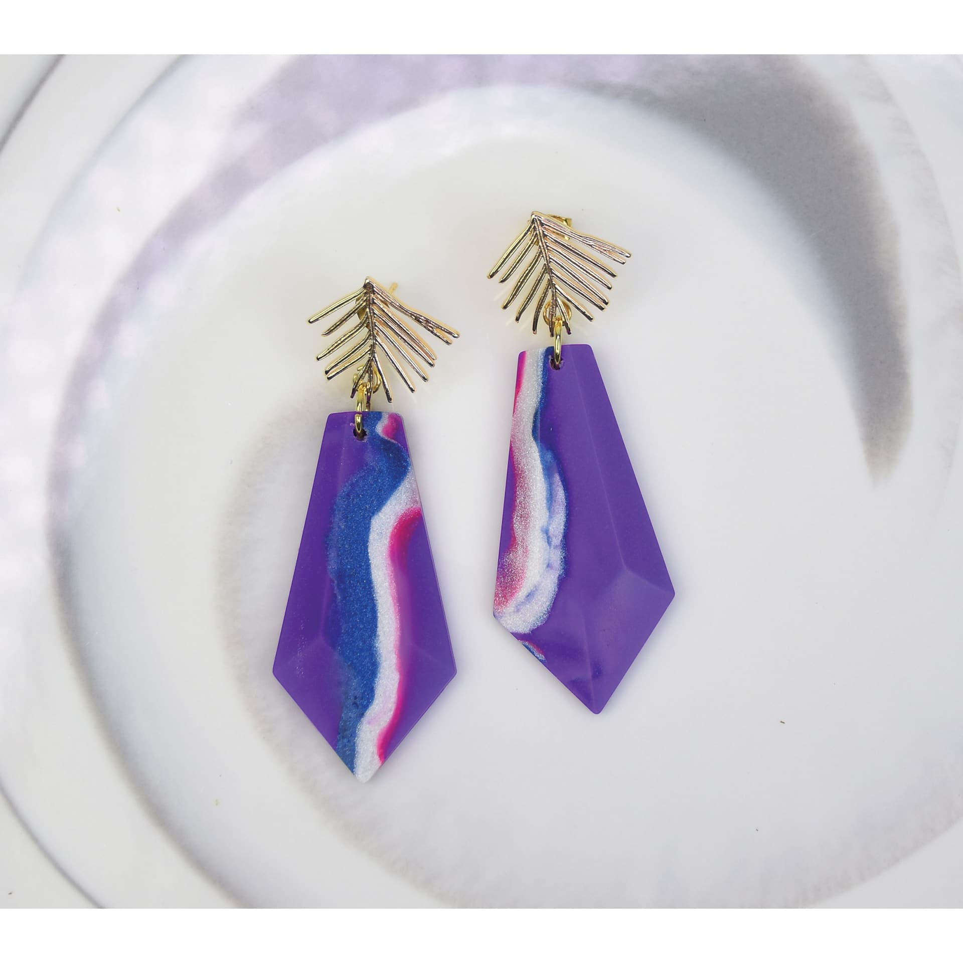 Liquid Sculpey - Purple, 1 oz - finished earrings example