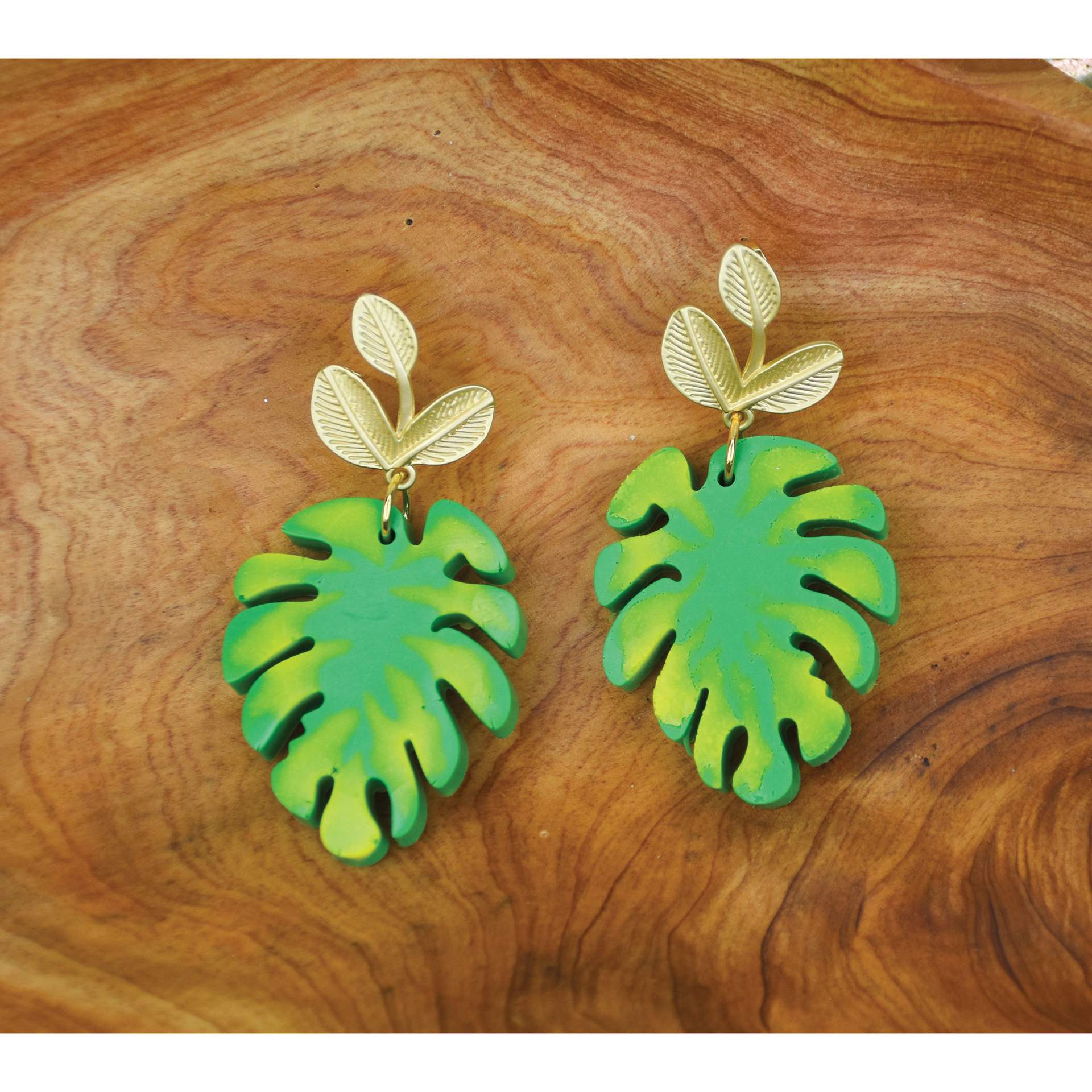 Liquid Sculpey - Green, 1 oz - finished earrings example