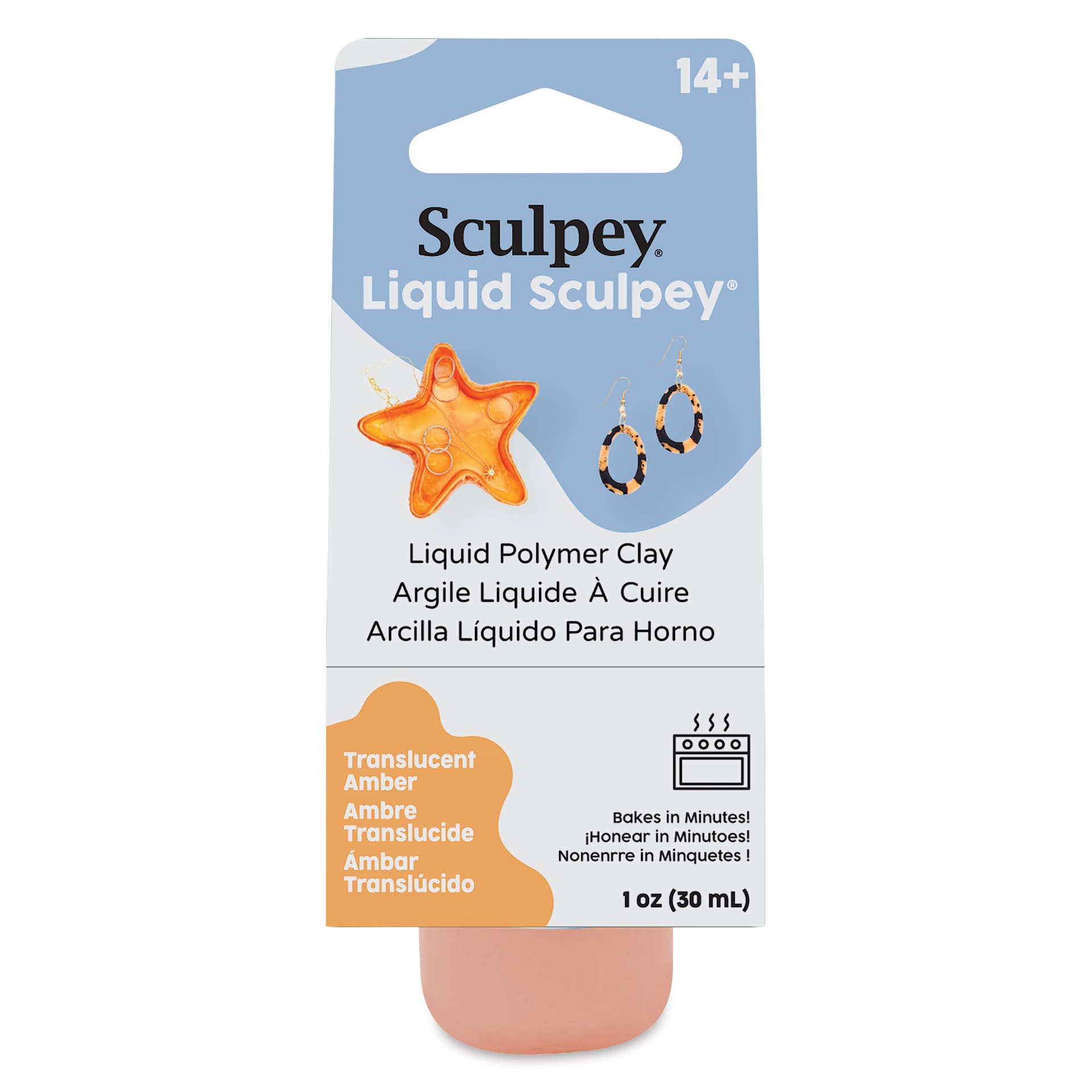 Liquid Sculpey - Transparent Amber, 1 oz front of packaging