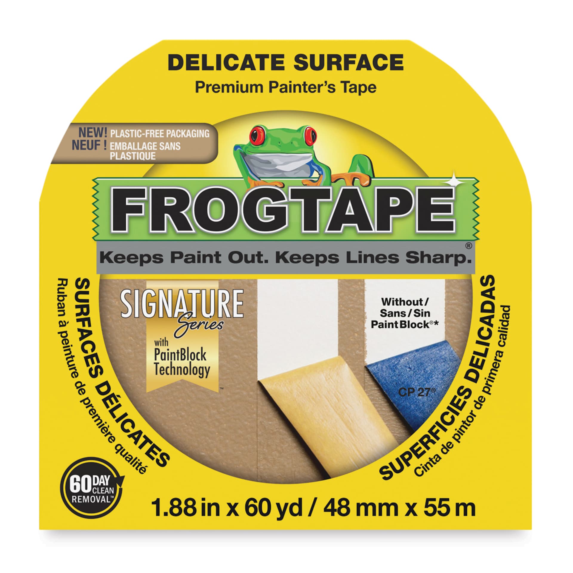 FrogTape Delicate Surface Painter's Tape - 1.88" x 60 yds Roll front of packaging
