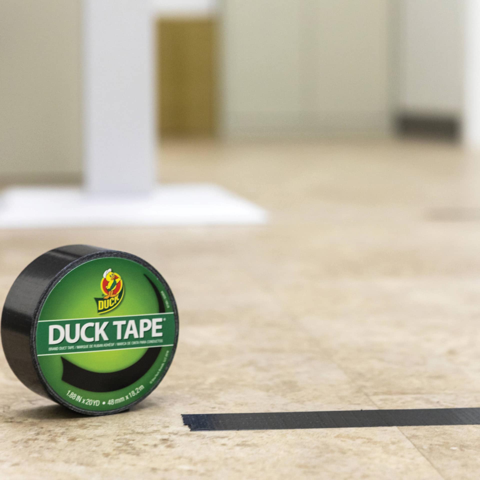ShurTech Color Duck Tape - 1.88" x 20 yds, Black roll on taped tile