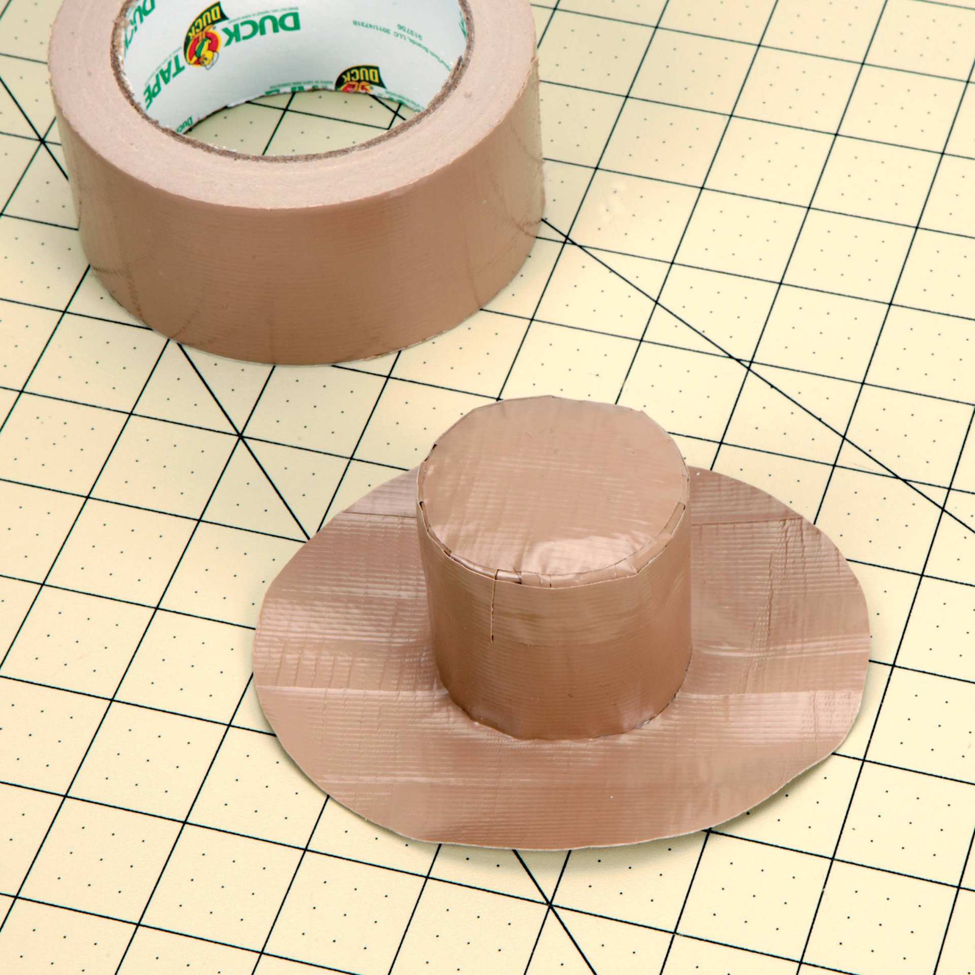 ShurTech Color Duck Tape - 1.88" x 20 yds, Beige finished tiny hat example