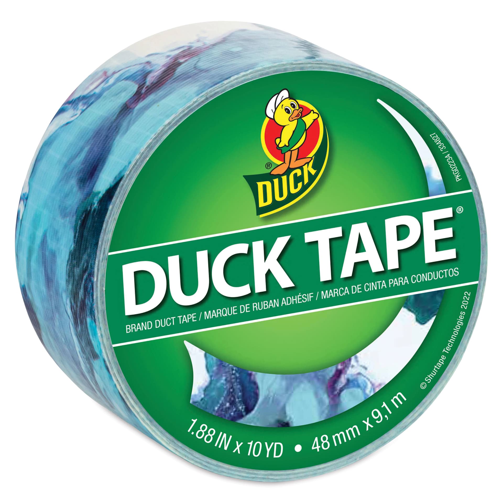Duck Tape Prints - Blue Marbling, 1.88" x 10 yds labeling