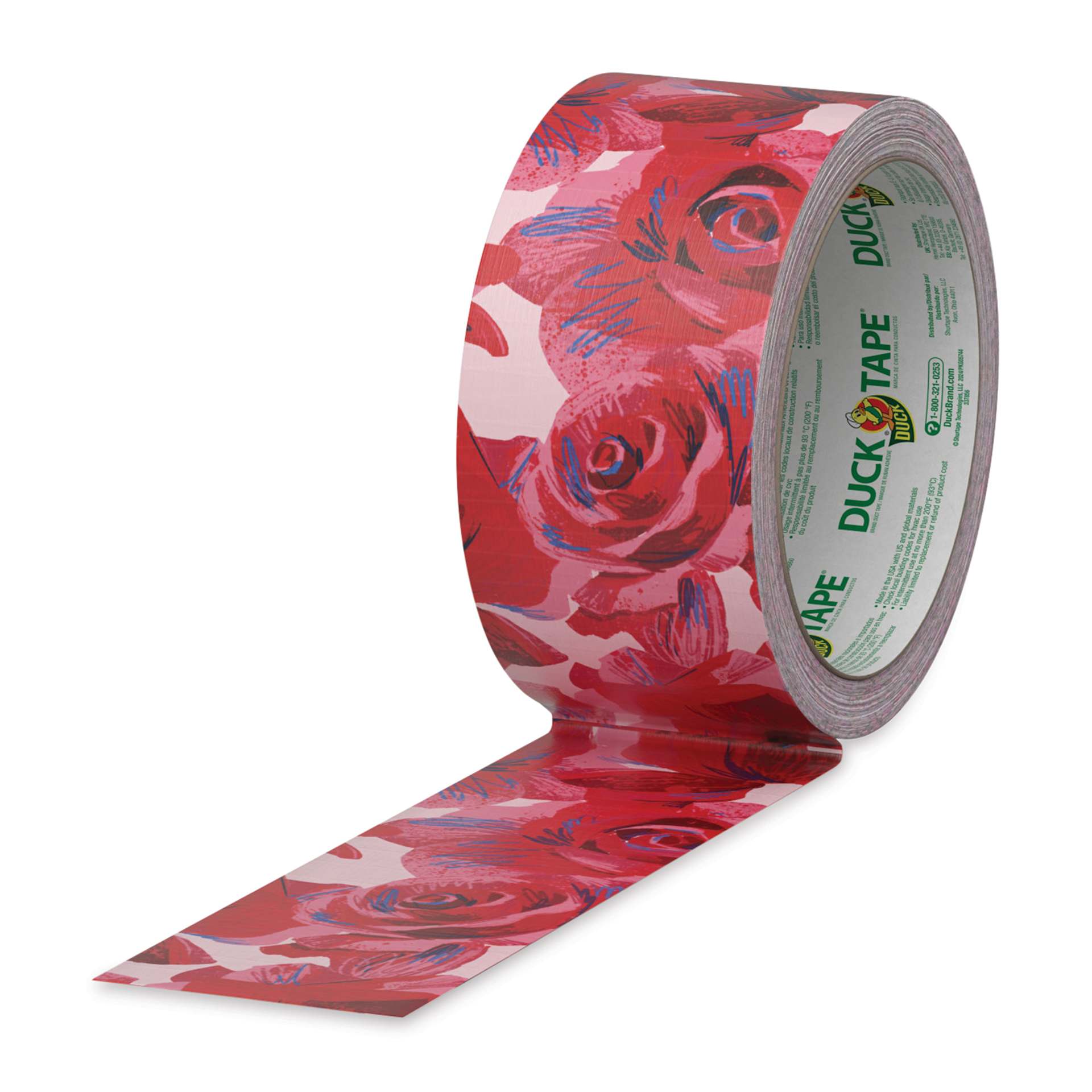 Duck Tape Prints - Red Roses, 1.88" x 10 yds