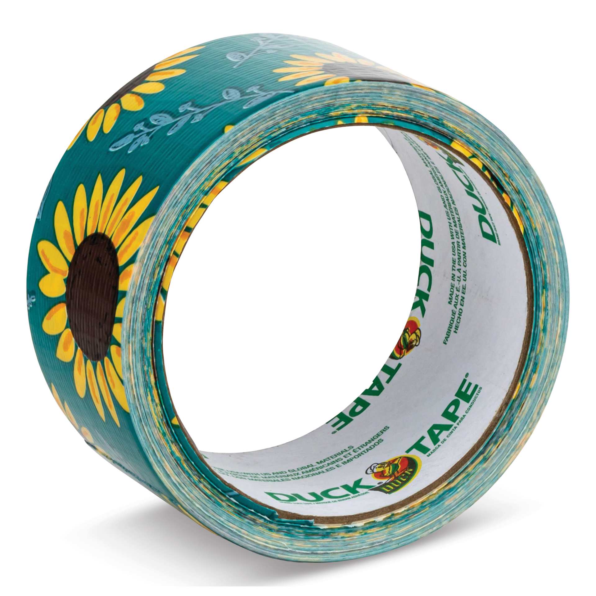 Duck Tape Prints - Sunflowers, 1.88" x 10 yds side of roll upright