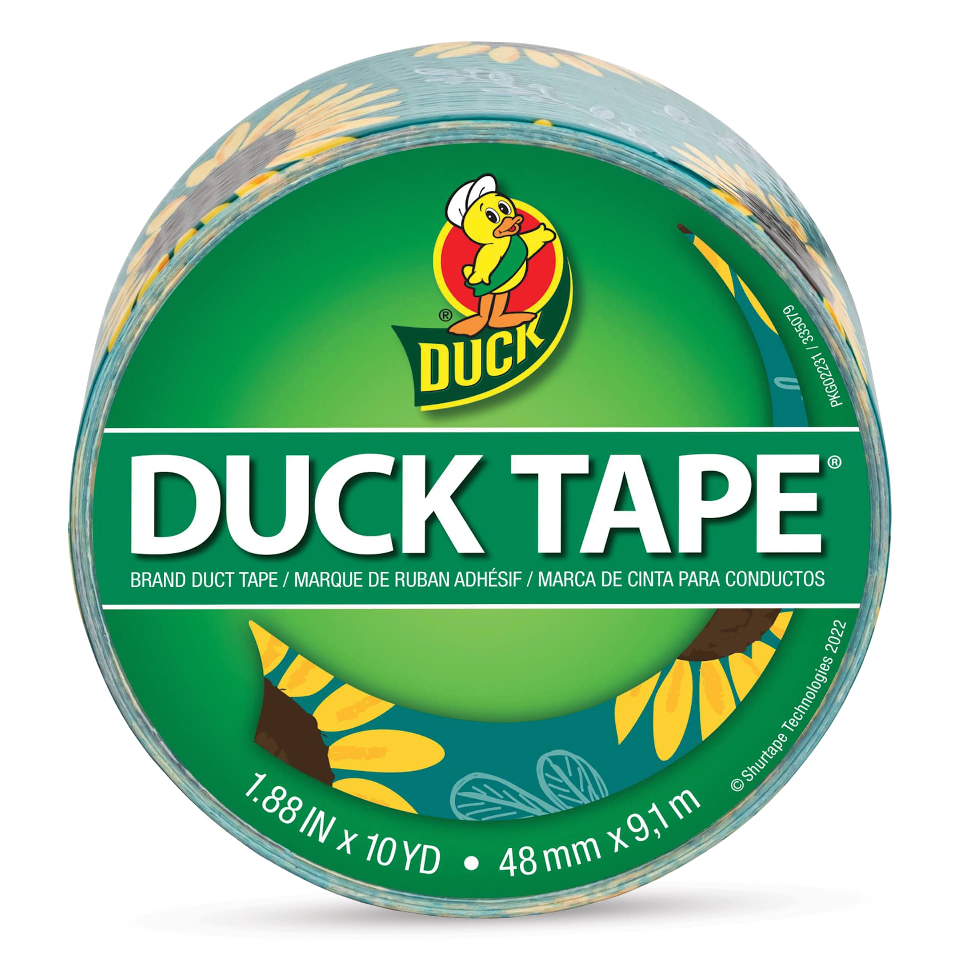 Duck Tape Prints - Sunflowers, 1.88" x 10 yds front of packaging
